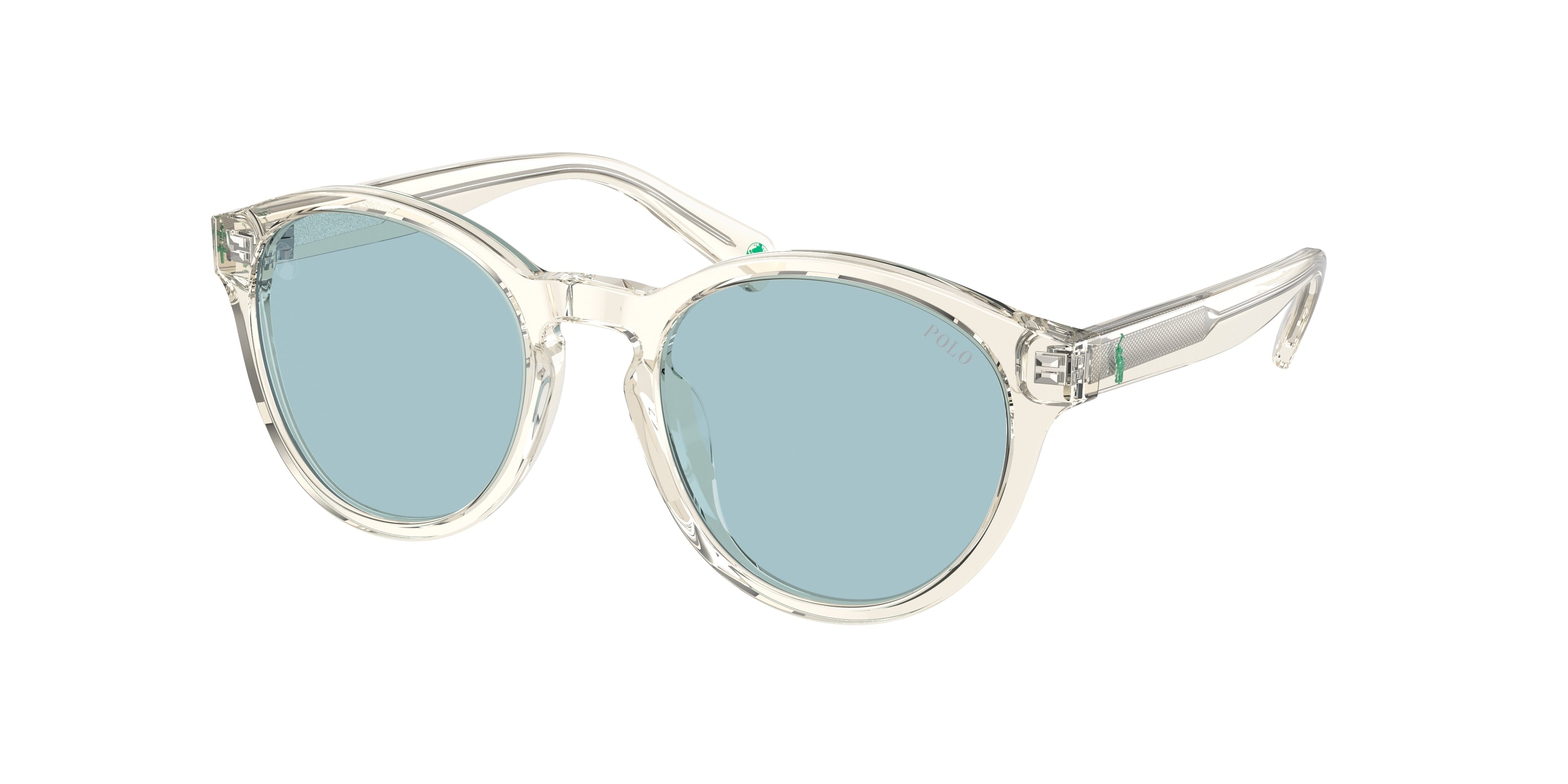 Polo Prep PP9505U Round Sunglasses  503480-Shiny Transparent Pinot Grey 48-130-19 - Color Map Grey