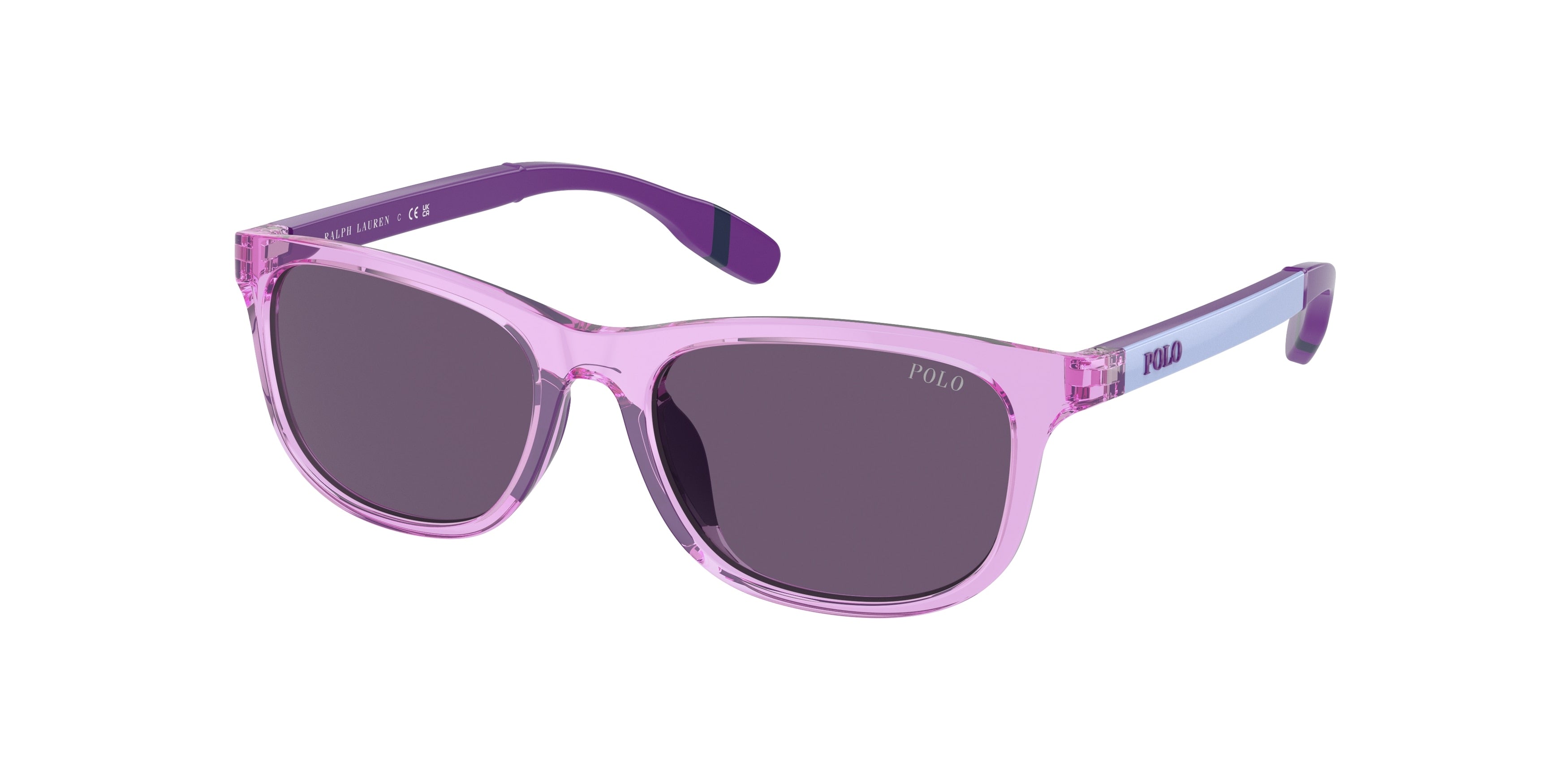 Polo Prep PP9507U Pillow Sunglasses  59471A-Shiny Transparent Lilac 49-130-16 - Color Map Violet