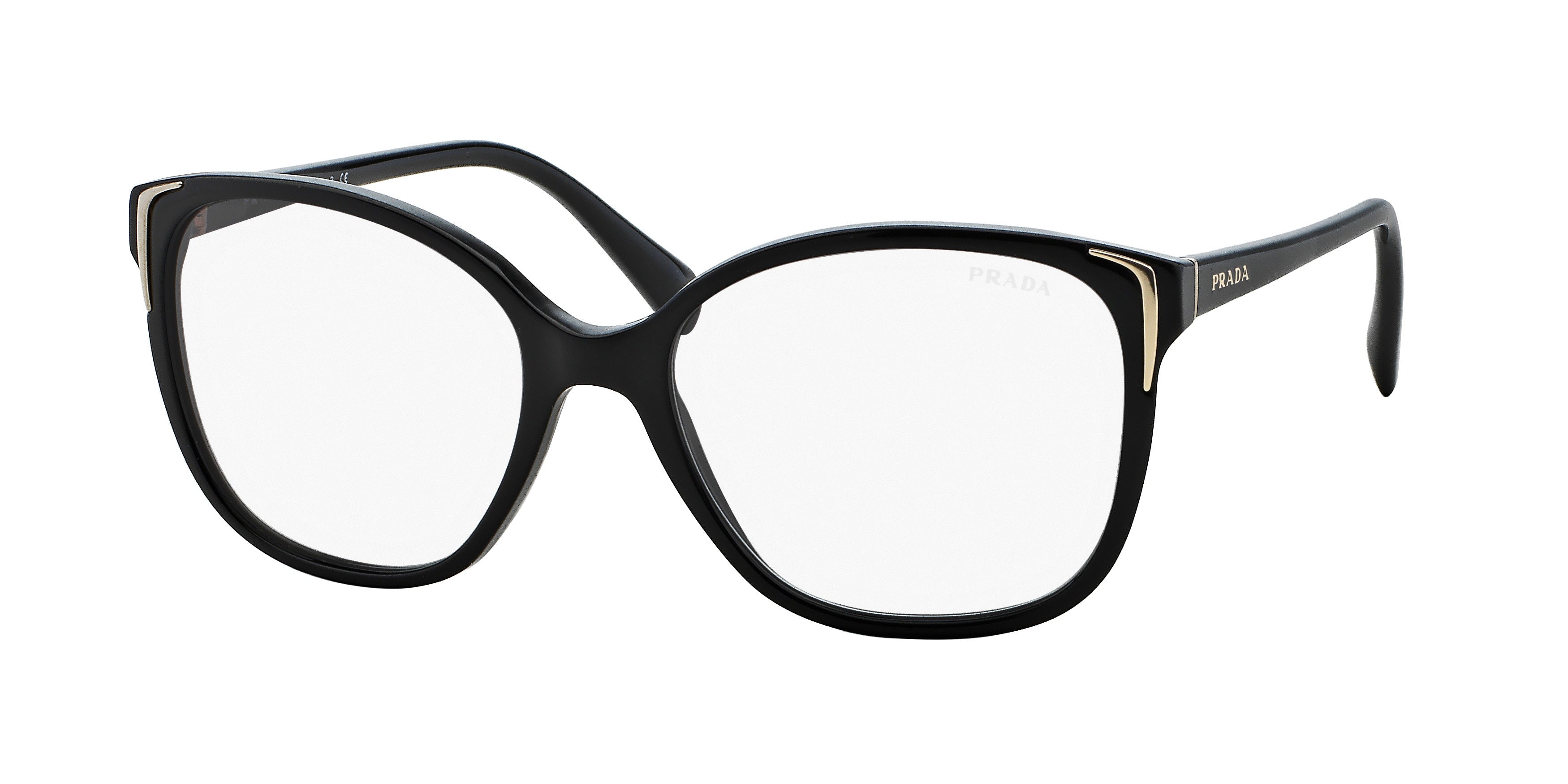 Prada CONCEPTUAL PR01OS Square Sunglasses  1AB09H-Black 55-140-17 - Color Map Black
