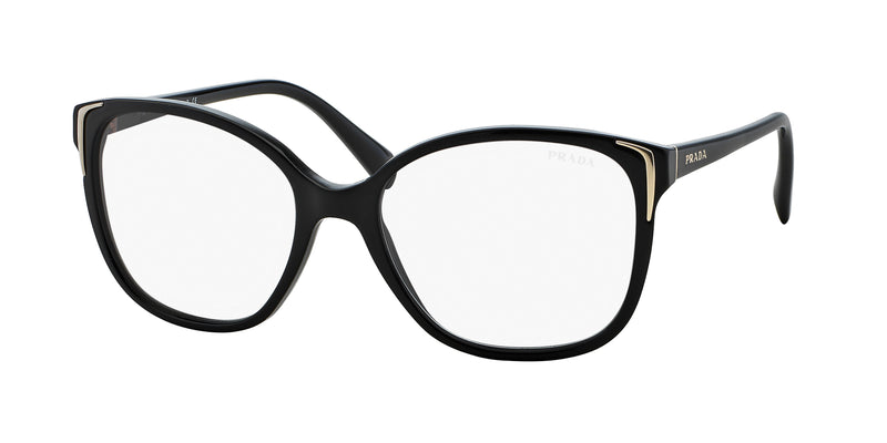 Prada CONCEPTUAL PR01OS Square Sunglasses  1AB09H-Black 55-140-17 - Color Map Black
