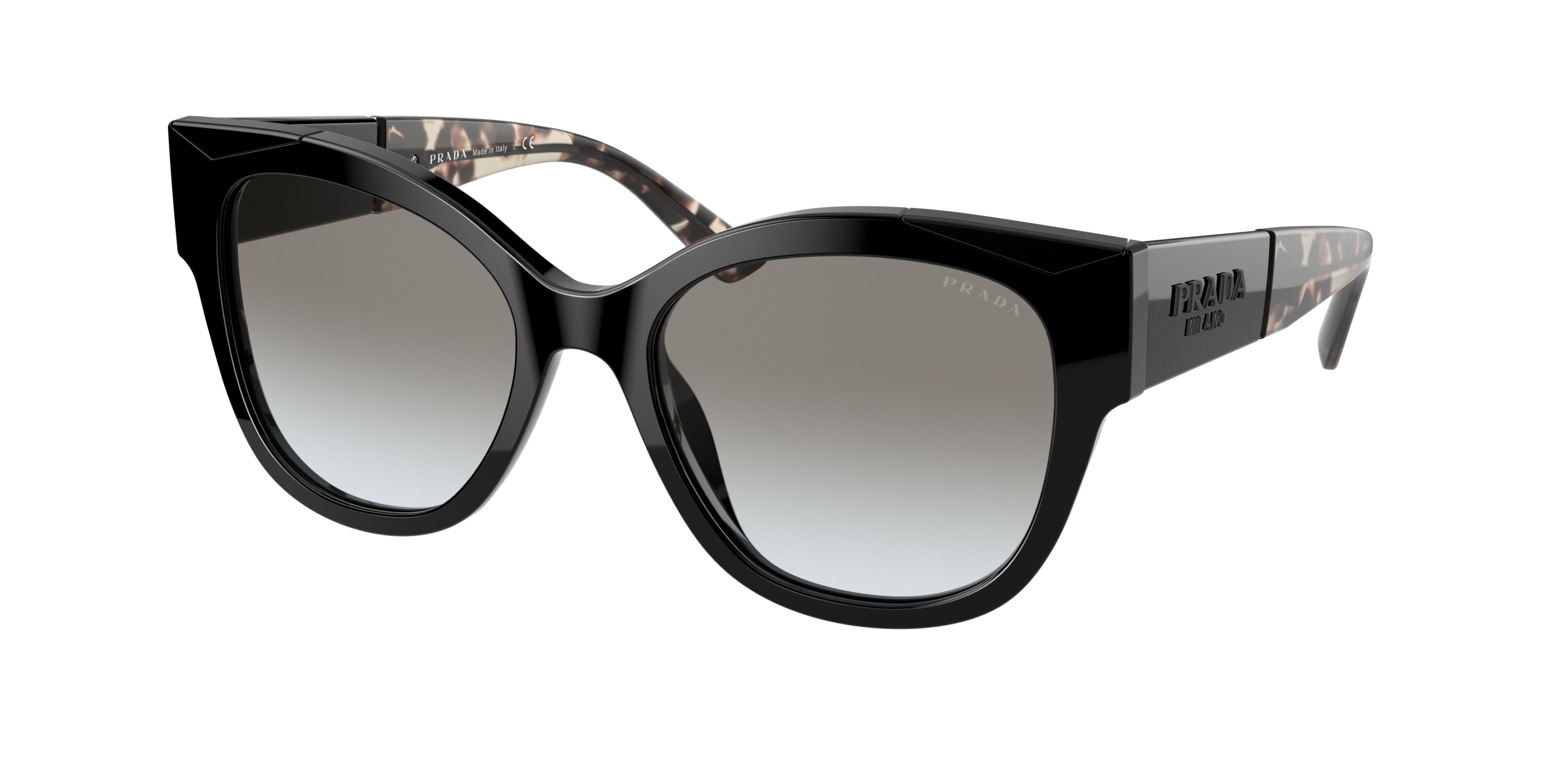 Prada PR02WS Phantos Sunglasses  1AB0A7-Black 54-140-19 - Color Map Black