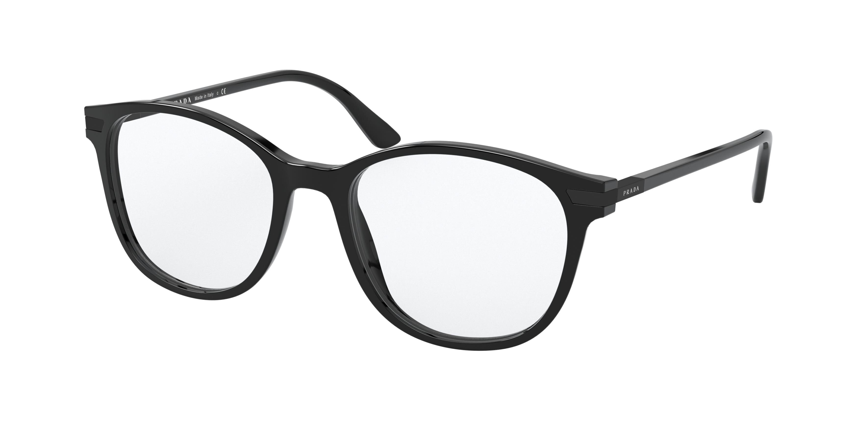 Prada PR02WV Phantos Eyeglasses  07F1O1-Black 54-145-19 - Color Map Black