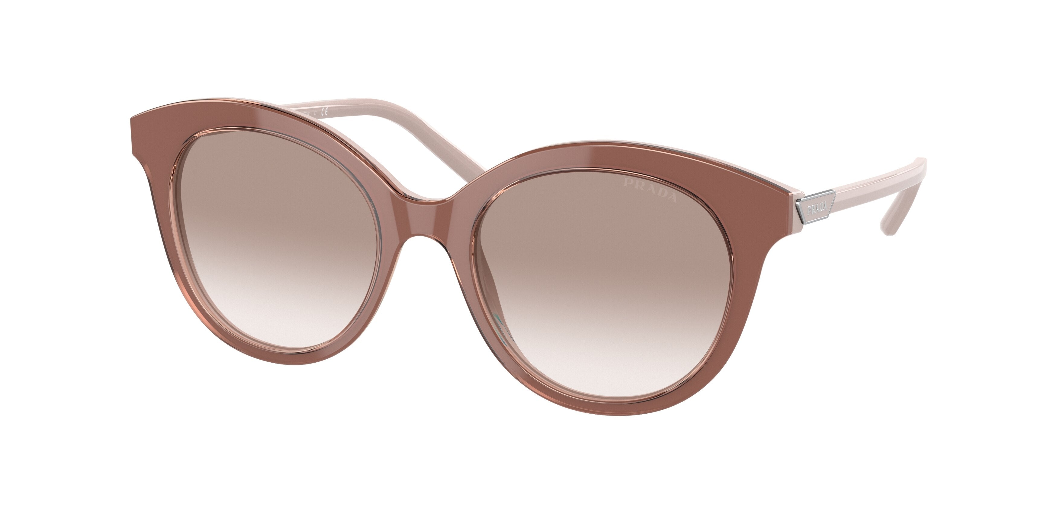 Prada PR02YSF Round Sunglasses  01Y1L0-Alabaster/Crystal 52-140-19 - Color Map Blue