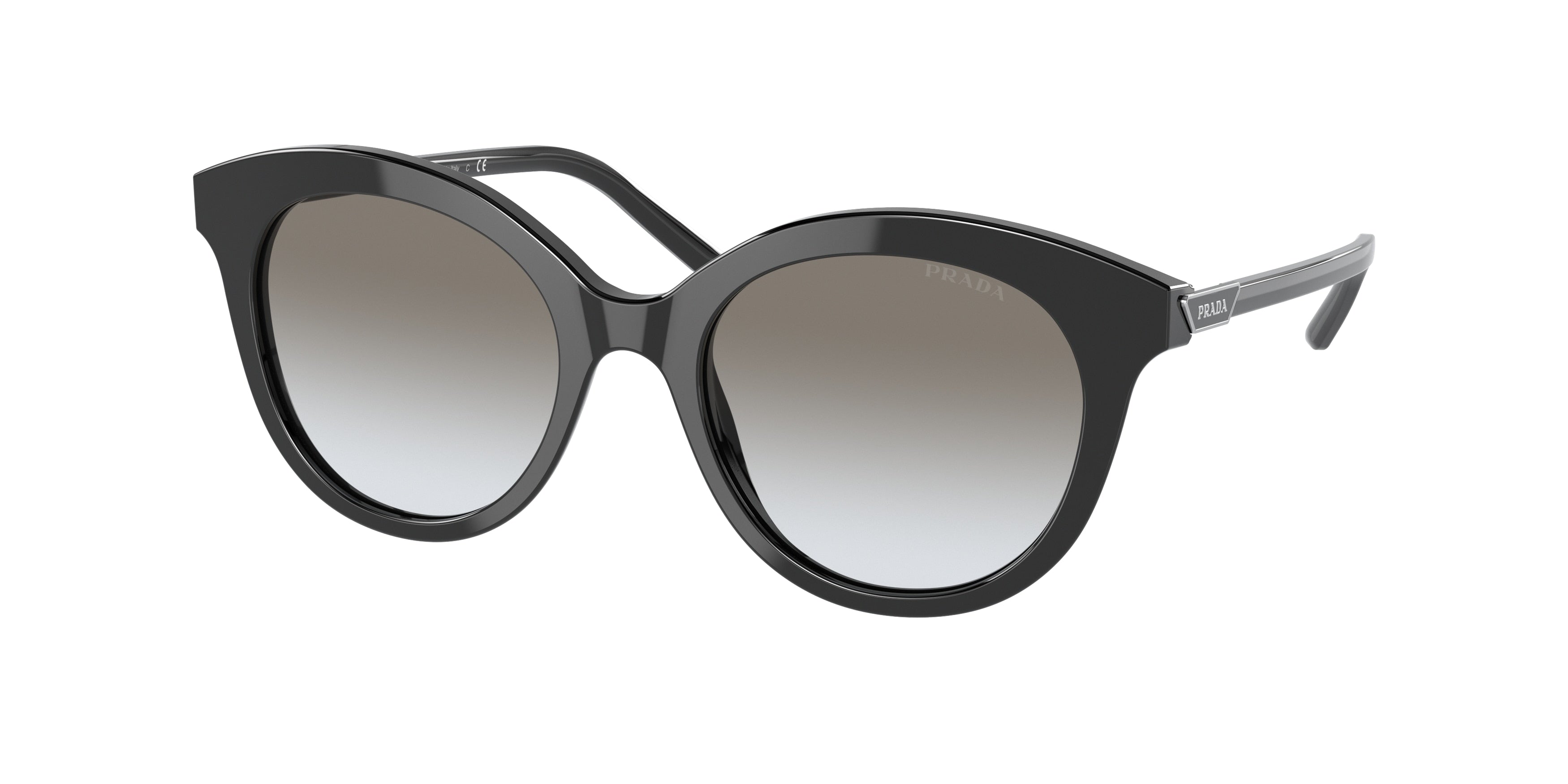 Prada PR02YS Round Sunglasses  1AB0A7-Black 51-140-19 - Color Map Black