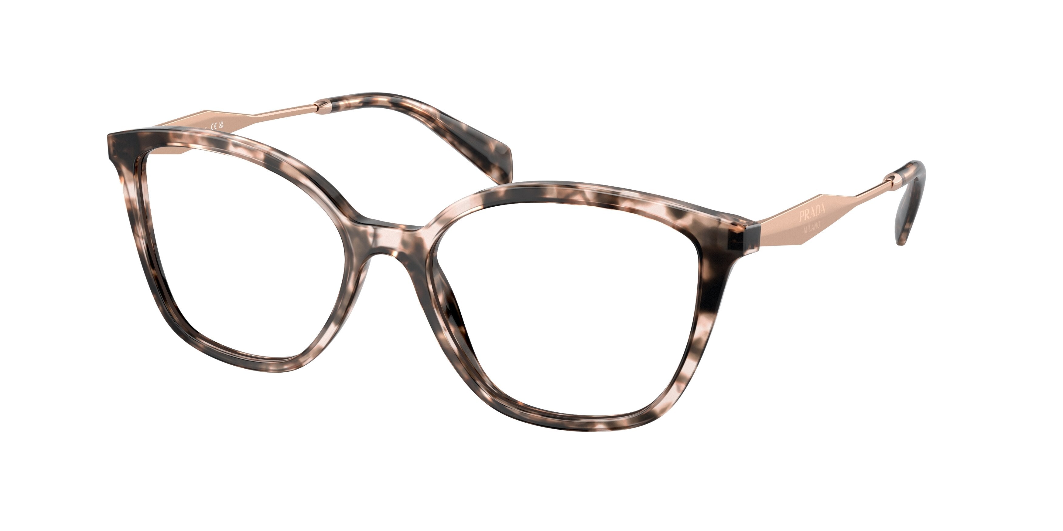 Prada PR02ZVF Butterfly Eyeglasses  ROJ1O1-Pink Tortoise 56-140-16 - Color Map Tortoise