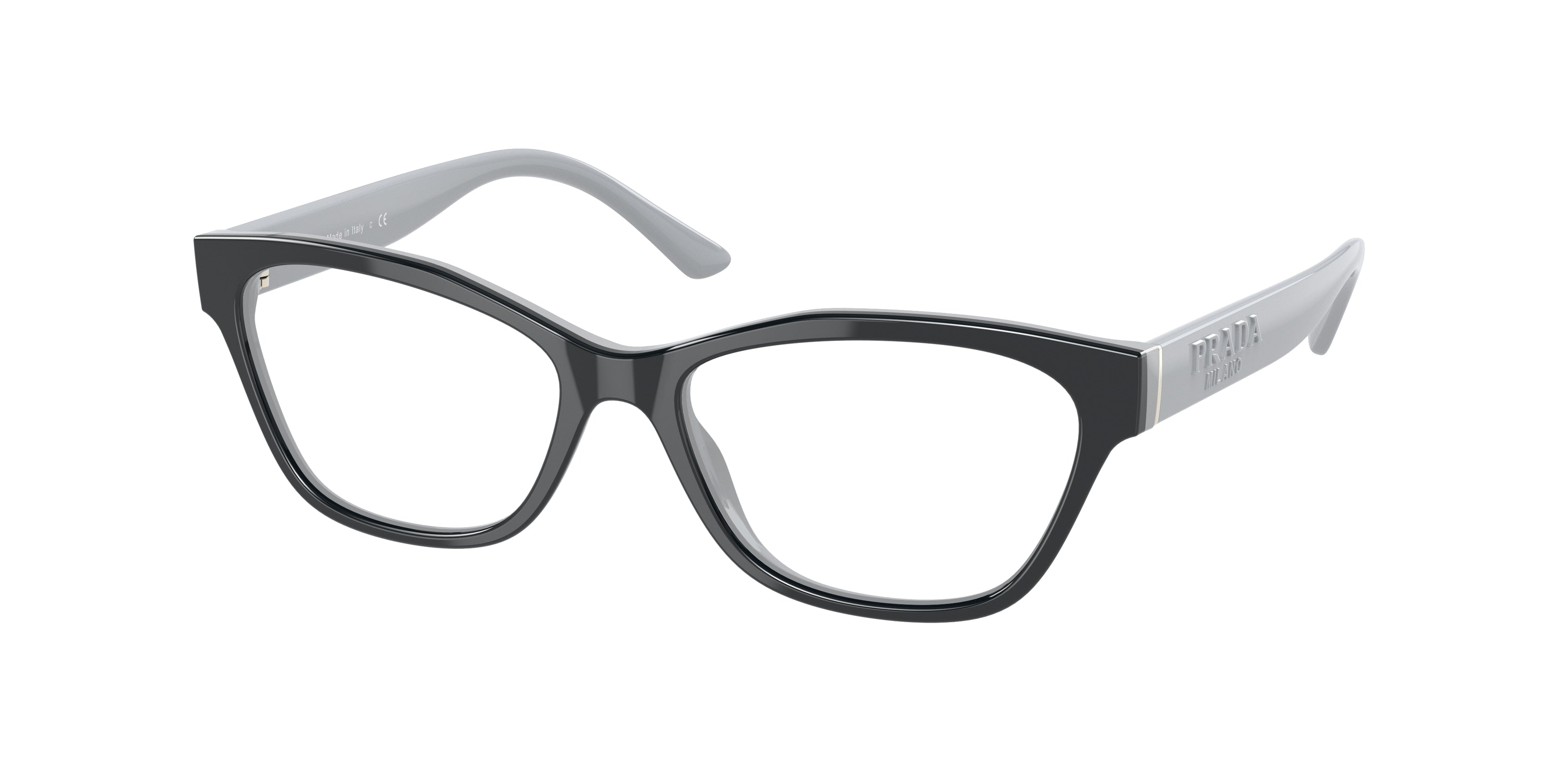 Prada PR03WV Rectangle Eyeglasses  08Y1O1-Fiordaliso/Crystal 53-140-16 - Color Map Blue