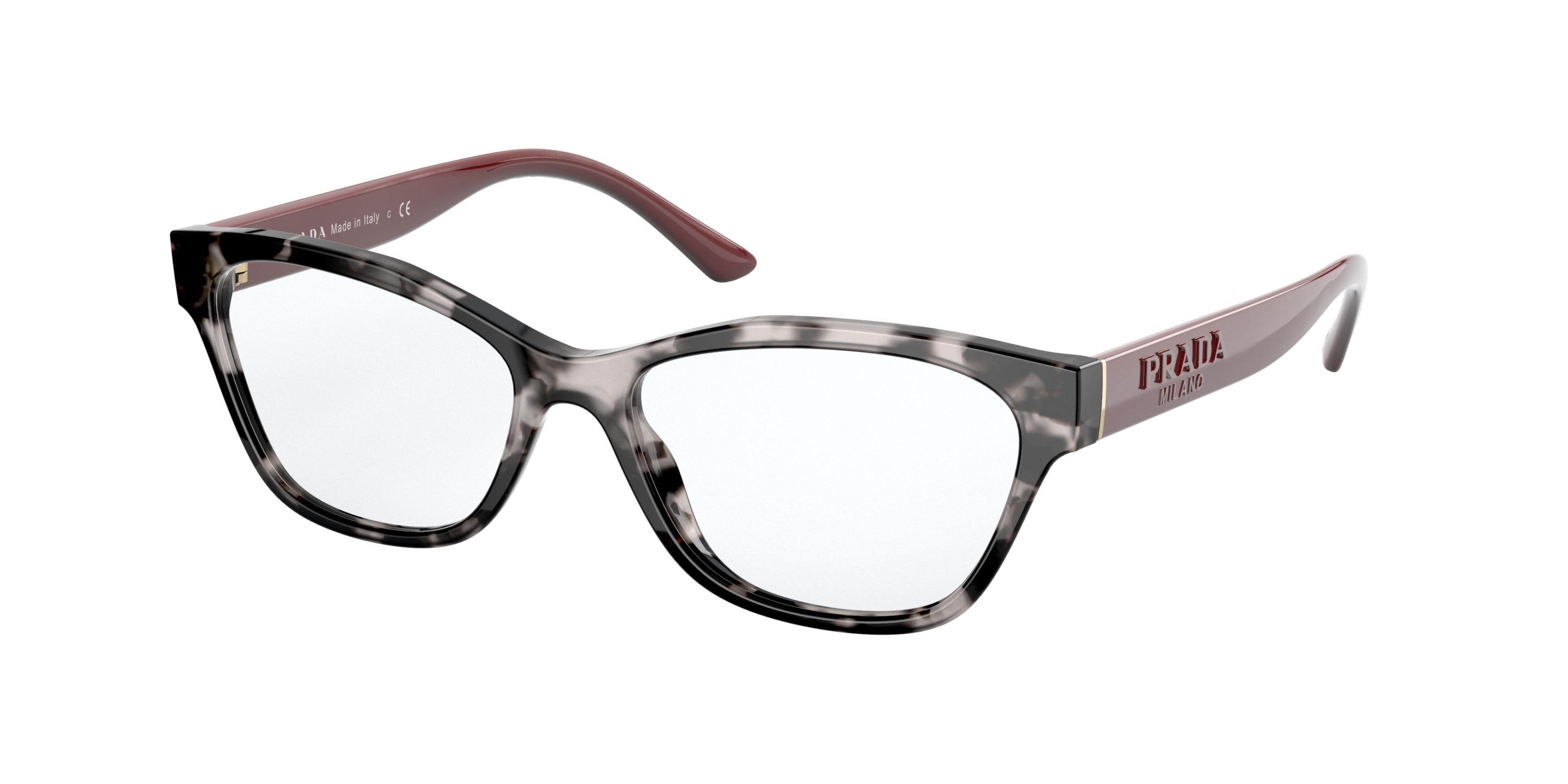 Prada PR03WV Rectangle Eyeglasses  5101O1-Spotted Grey 53-140-16 - Color Map Grey