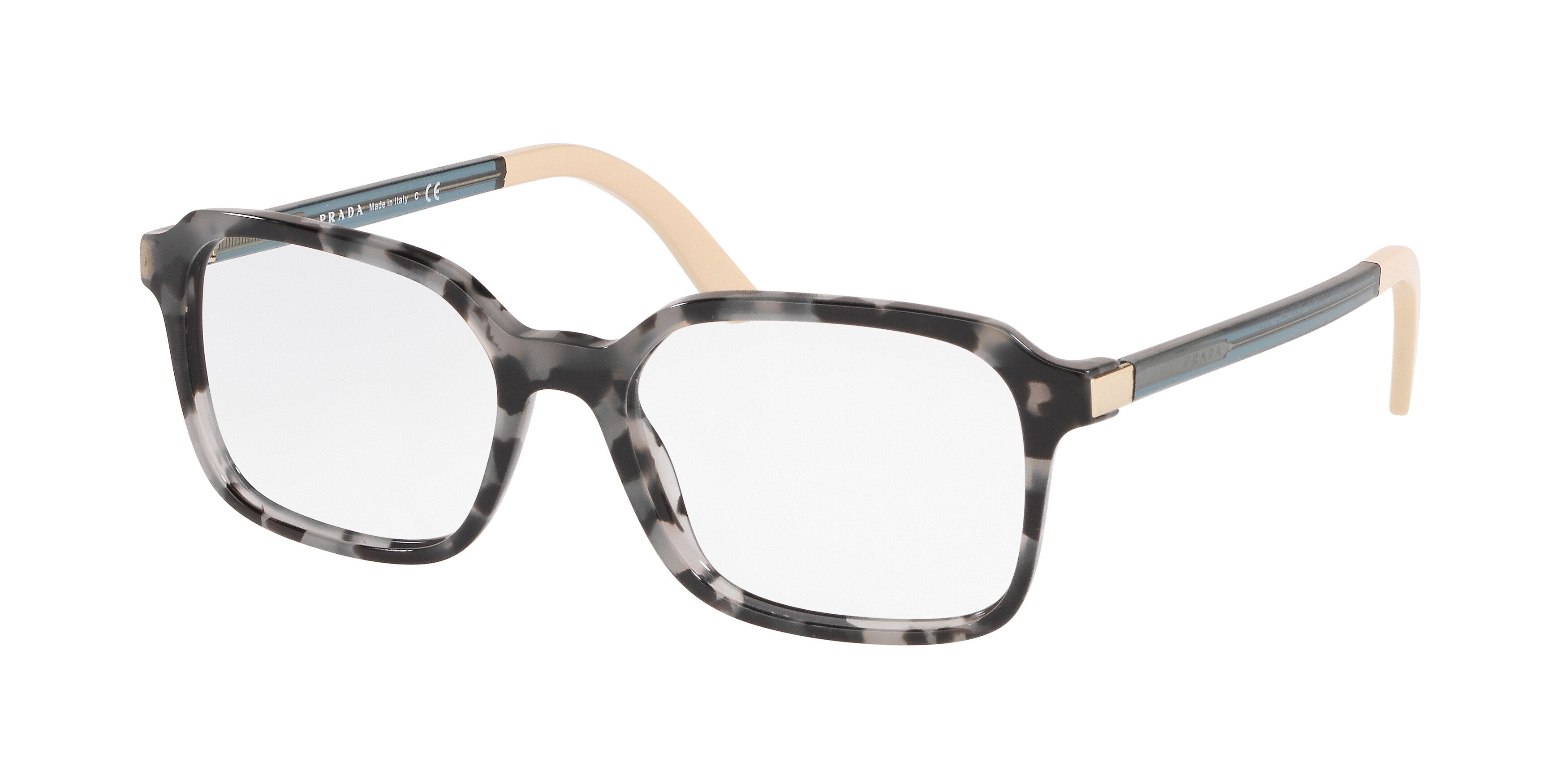 Prada HERITAGE PR03XV Square Eyeglasses  5101O1-Grey Havana 53-140-17 - Color Map Grey