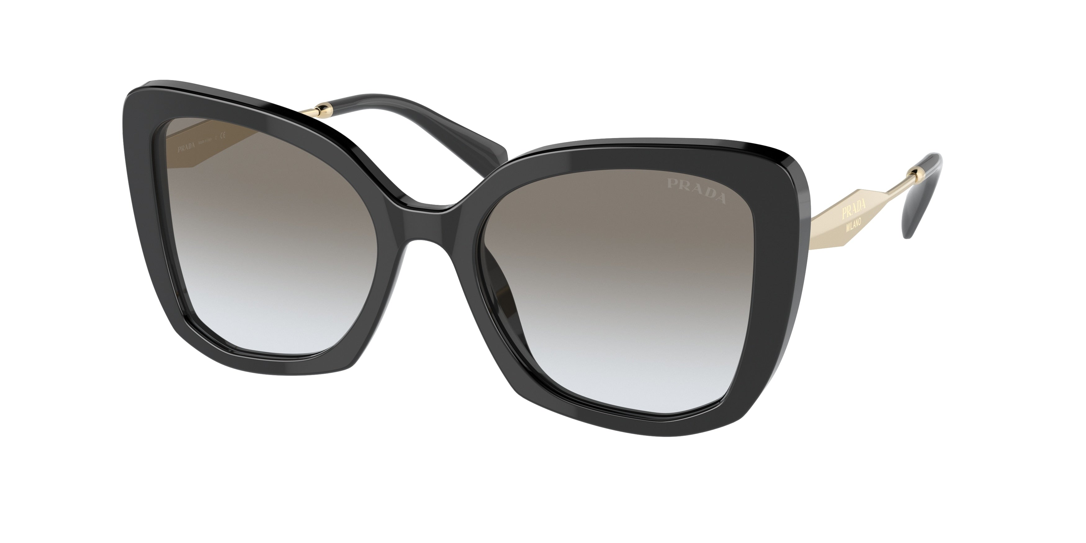 Prada PR03YSF Butterfly Sunglasses  1AB0A7-Black 54-140-19 - Color Map Black