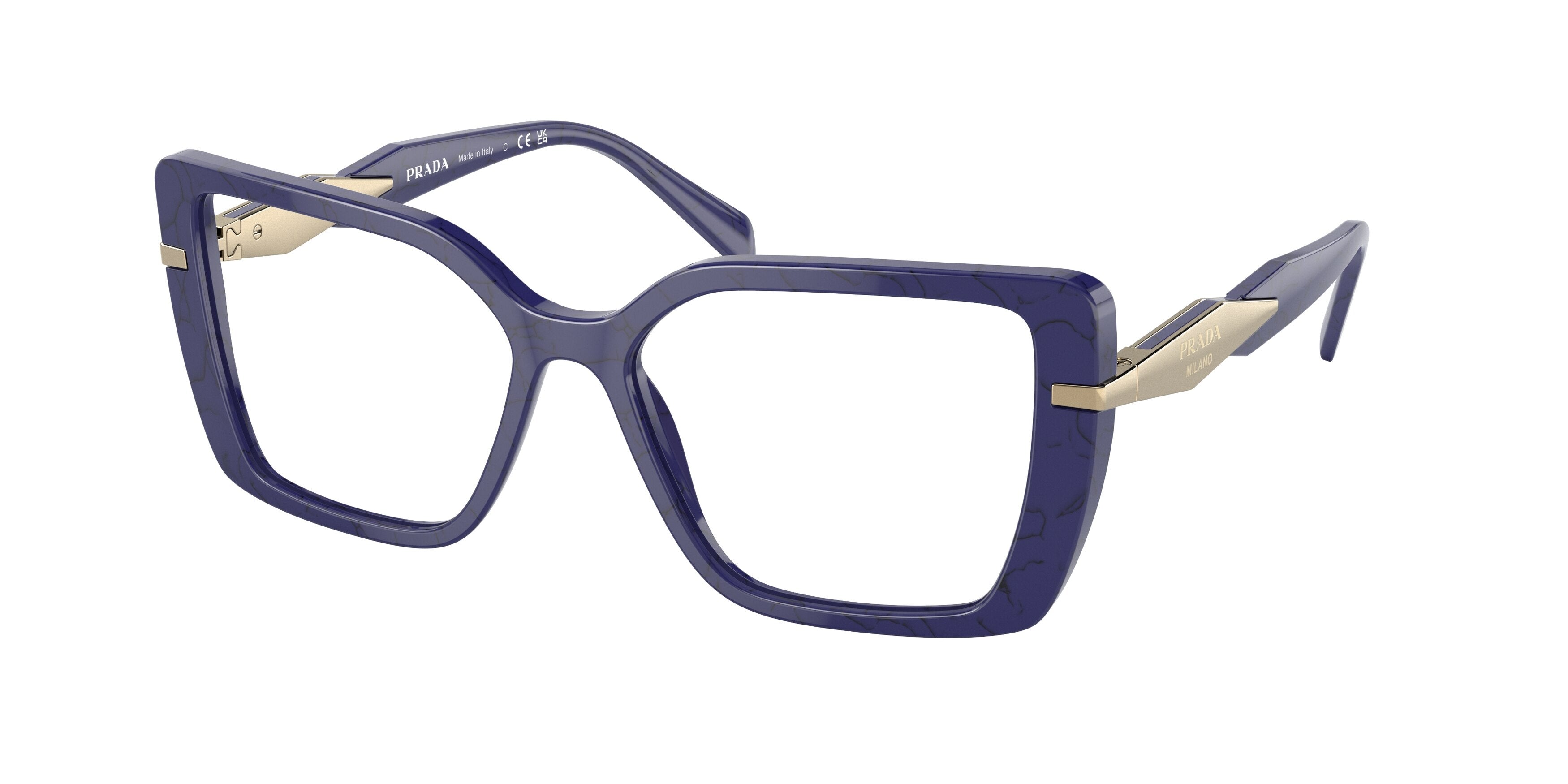 Prada PR03ZVF Pillow Eyeglasses  18D1O1-Baltic Marble 56-140-16 - Color Map Blue