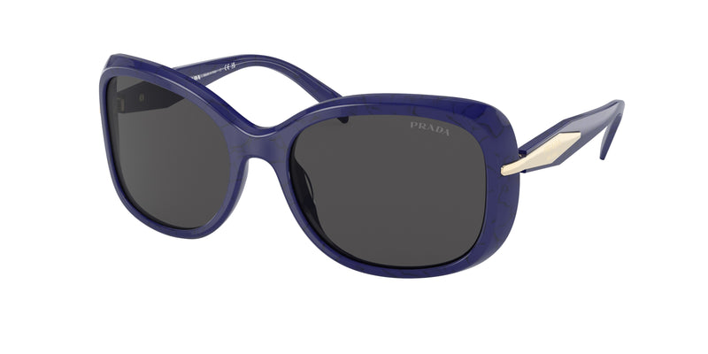 Prada PR04ZS Rectangle Sunglasses  18D5S0-Baltic Marble 57-135-18 - Color Map Blue