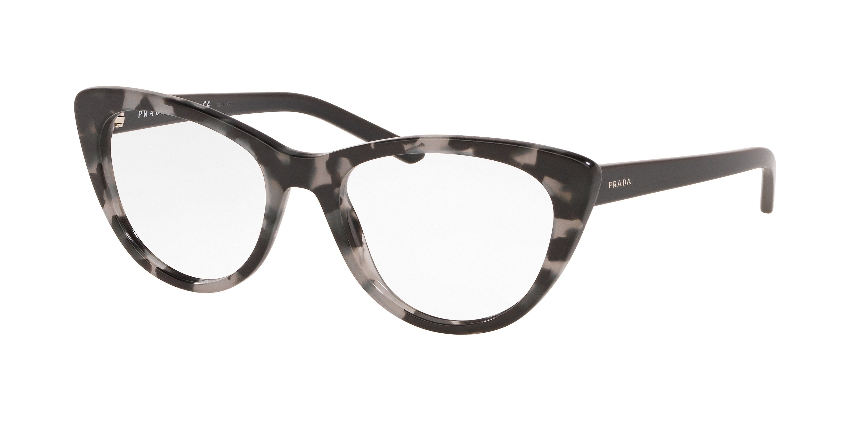 Prada MILLENNIALS PR05XV Cat Eye Eyeglasses  5101O1-Spotted Grey 53-140-18 - Color Map Grey