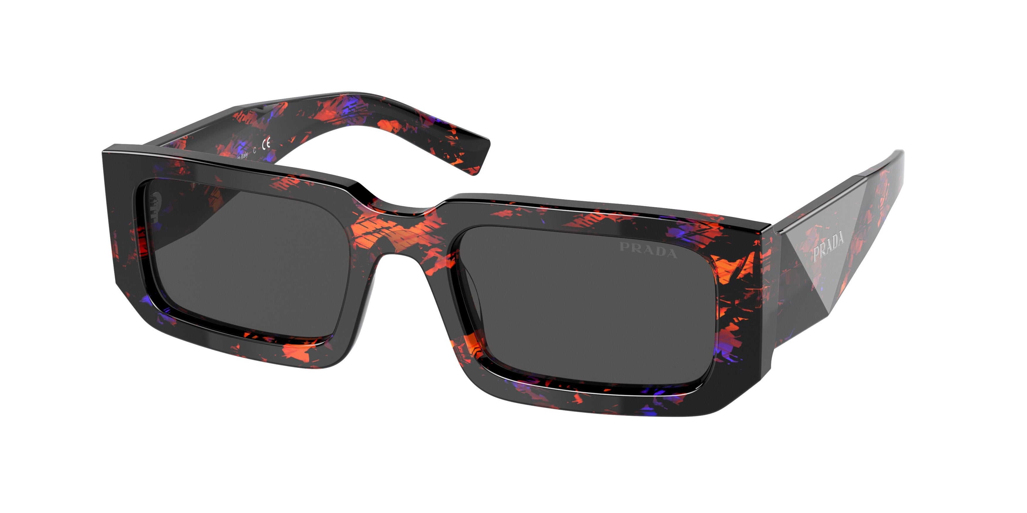 Prada PR06YSF Rectangle Sunglasses  06V5S0-Abstract Orange 54-145-20 - Color Map Orange