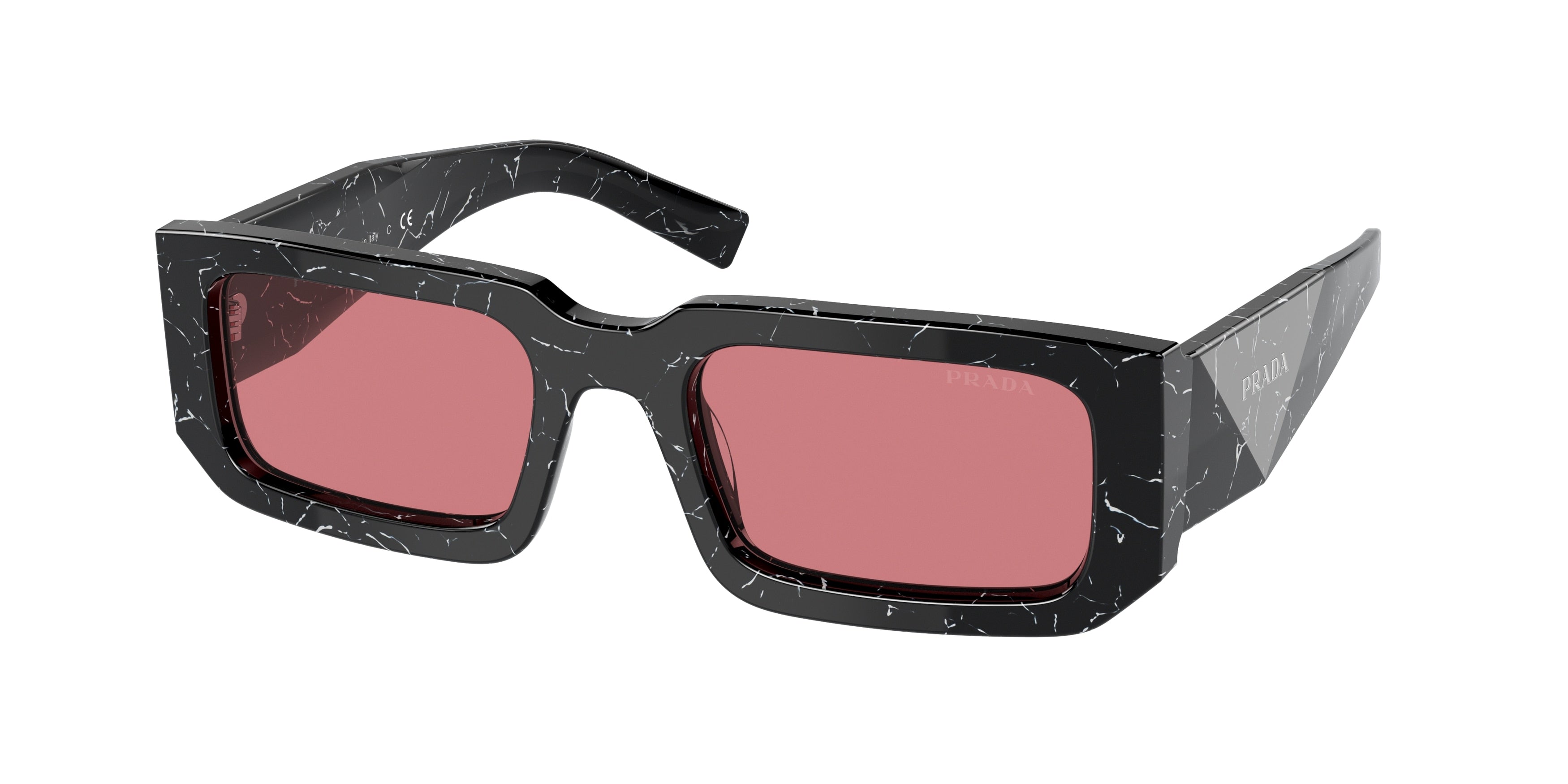 Prada PR06YS Rectangle Sunglasses  05W06O-Abstract Black/White 53-145-21 - Color Map Black