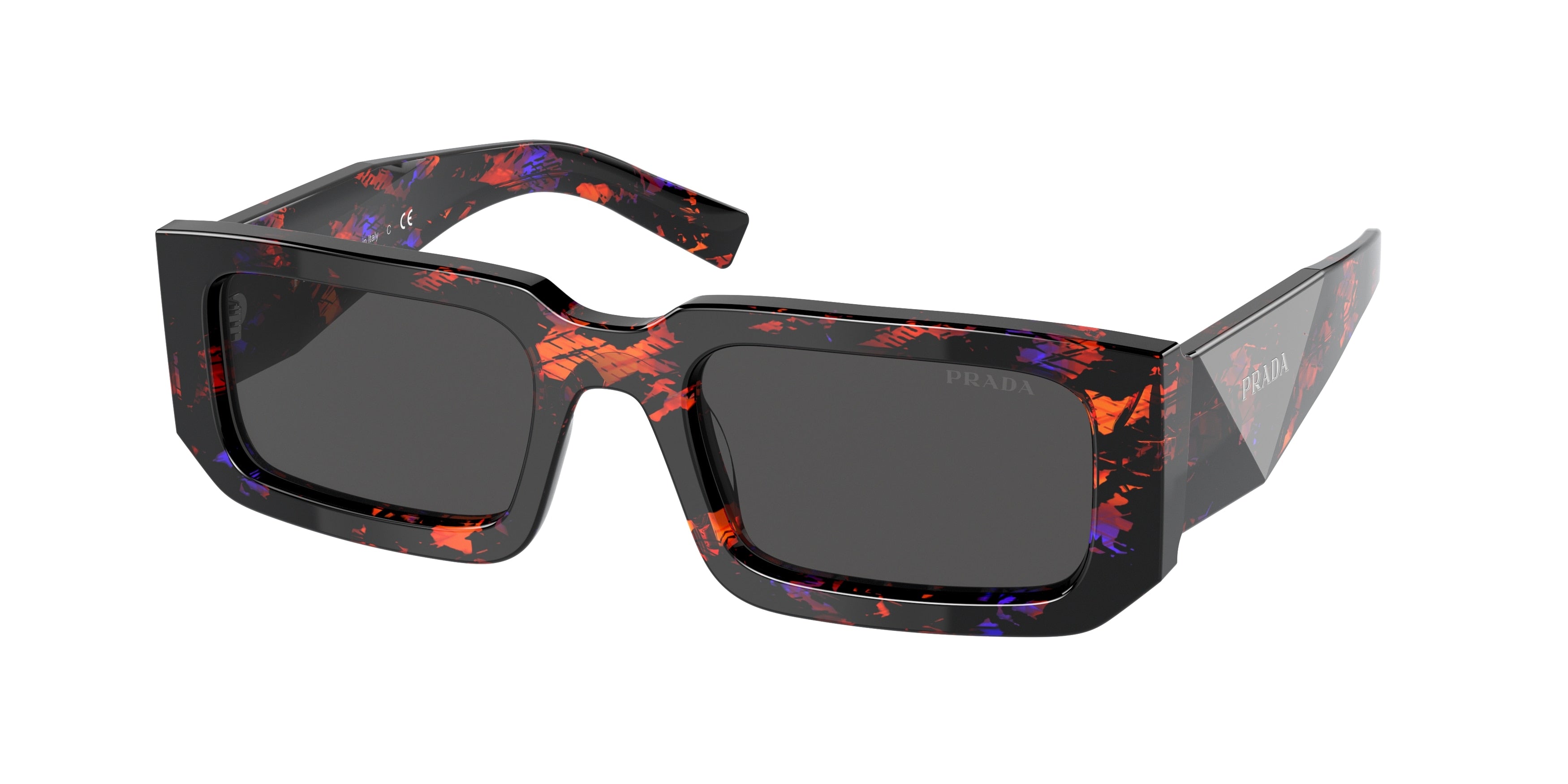 Prada PR06YS Rectangle Sunglasses  06V5S0-Abstract Orange 53-145-21 - Color Map Orange
