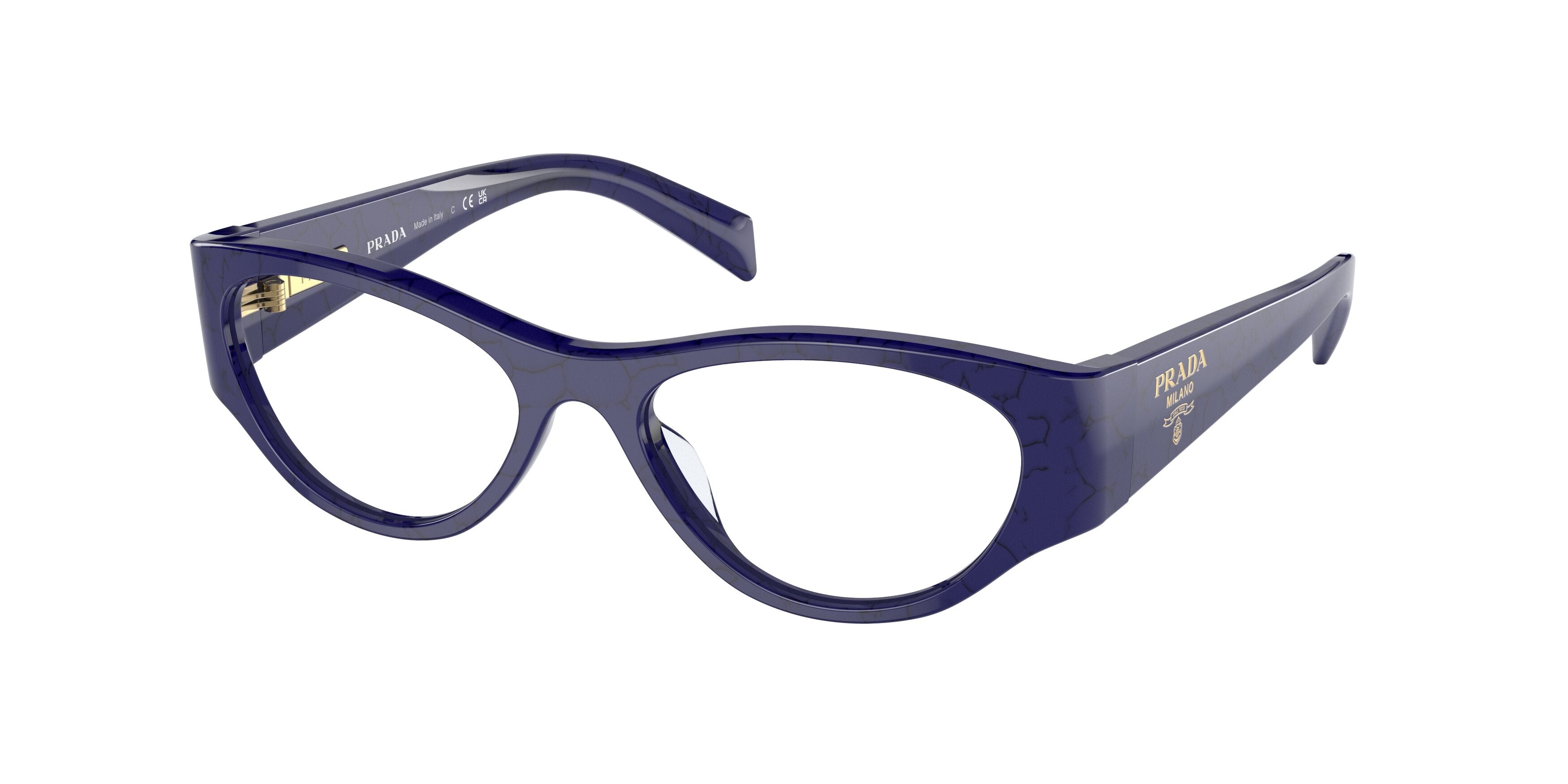 Prada PR06ZVF Butterfly Eyeglasses  18D1O1-Baltic Marble 53-130-17 - Color Map Blue