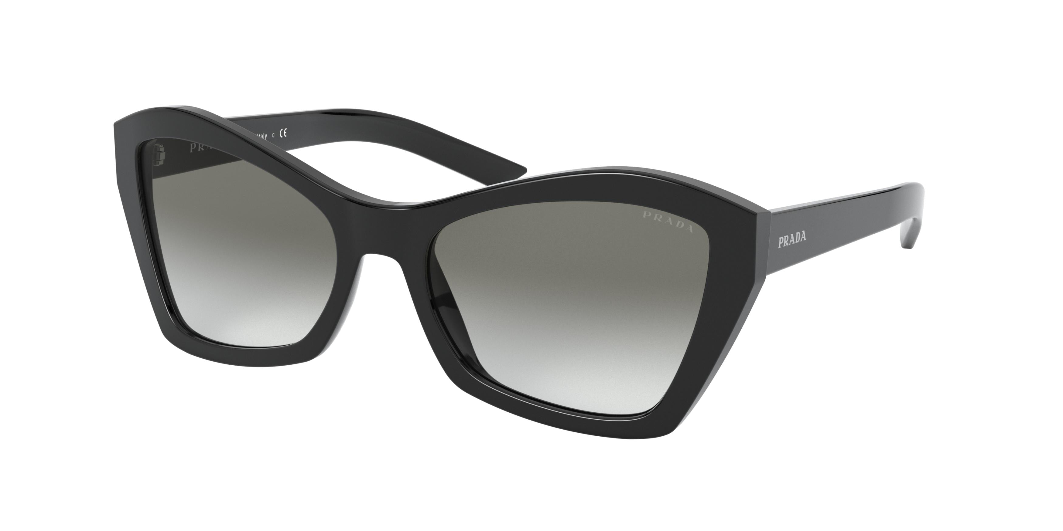 Prada MILLENNIALS PR07XS Butterfly Sunglasses  1AB0A7-Black 55-140-18 - Color Map Black