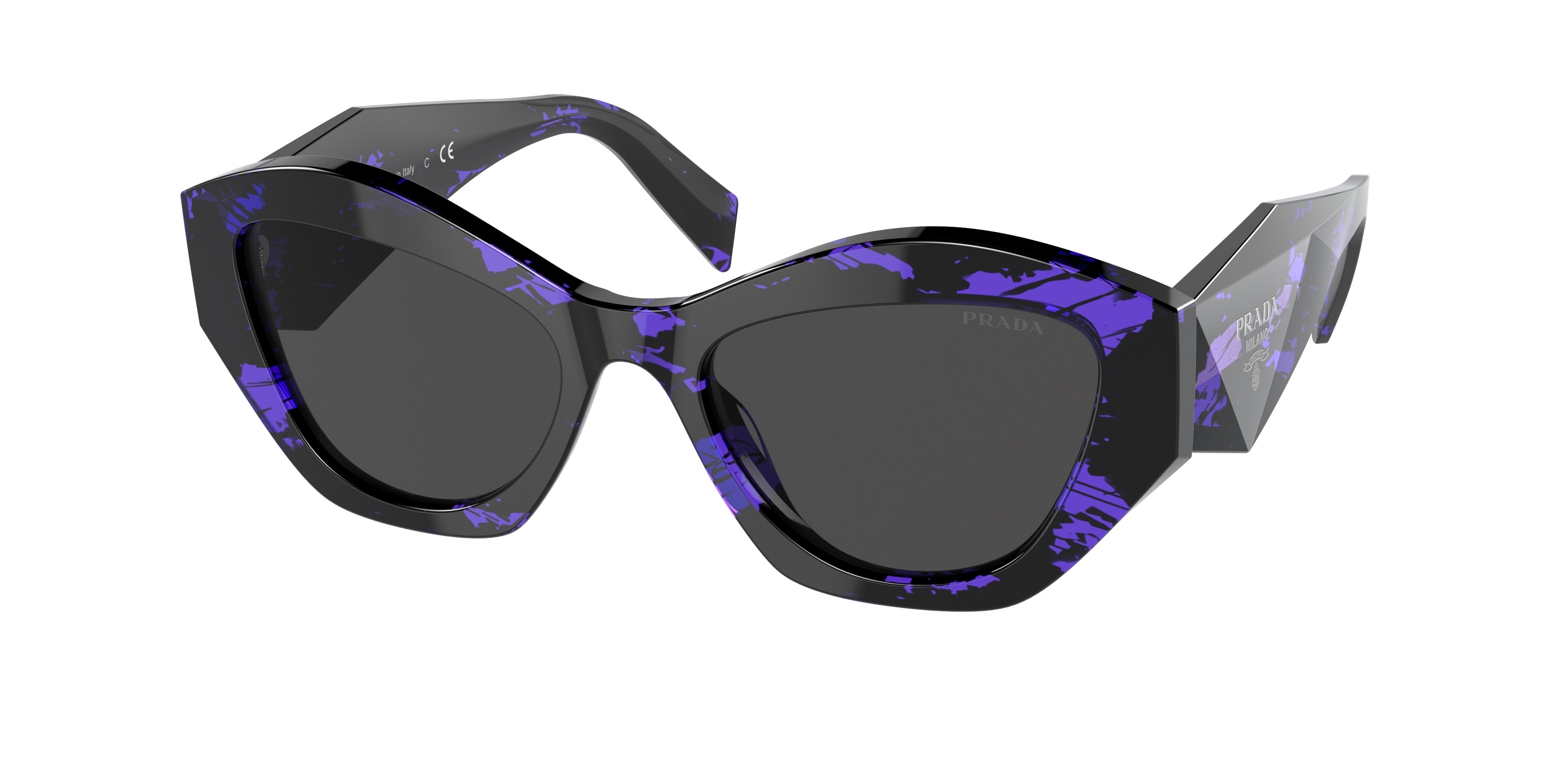 Prada PR07YSF Irregular Sunglasses  05V5S0-Abstract Purple 55-145-18 - Color Map Violet