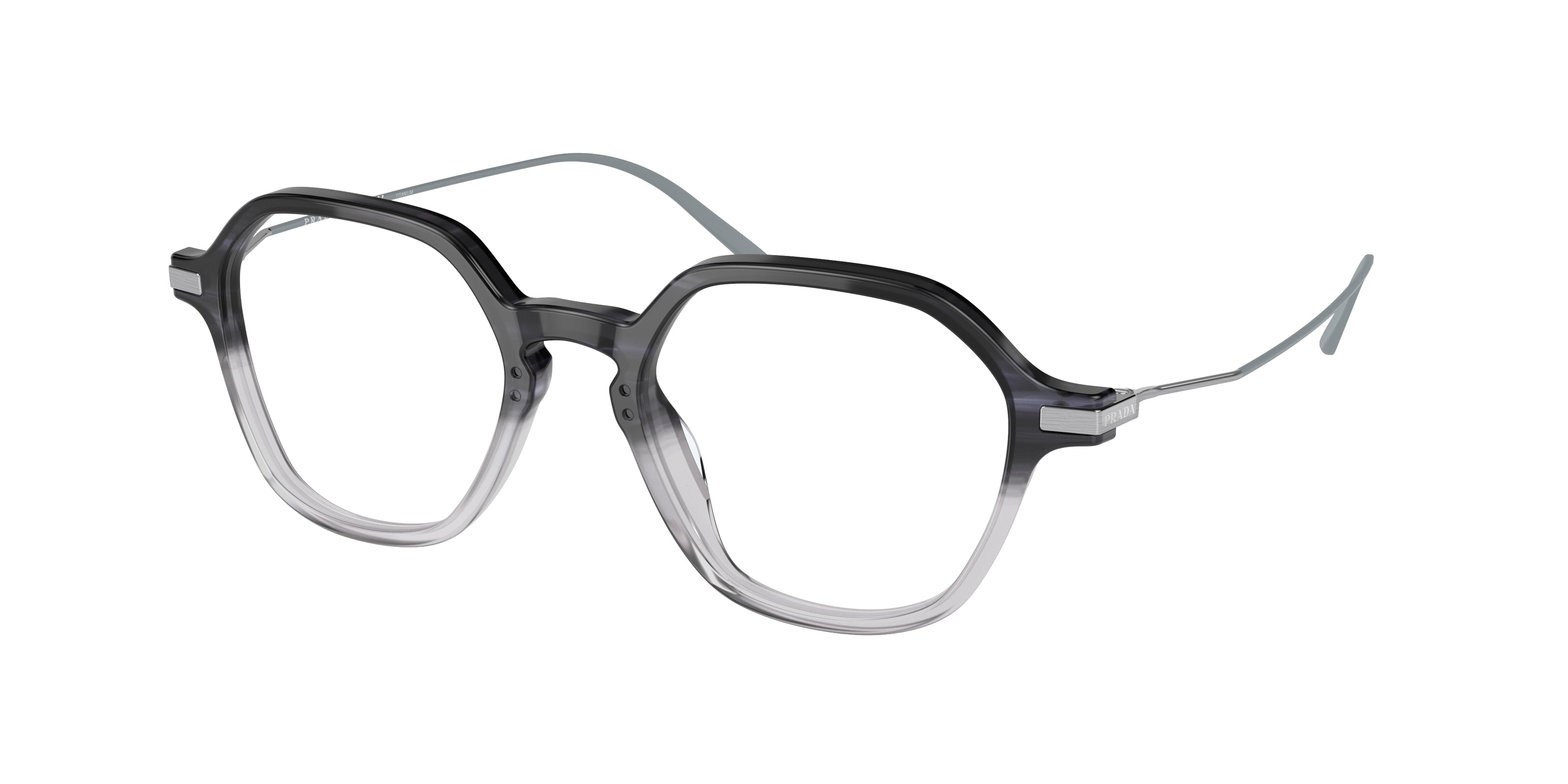 Prada PR07YV Square Eyeglasses  12B1O1-Blue Shaded 50-145-19 - Color Map Blue