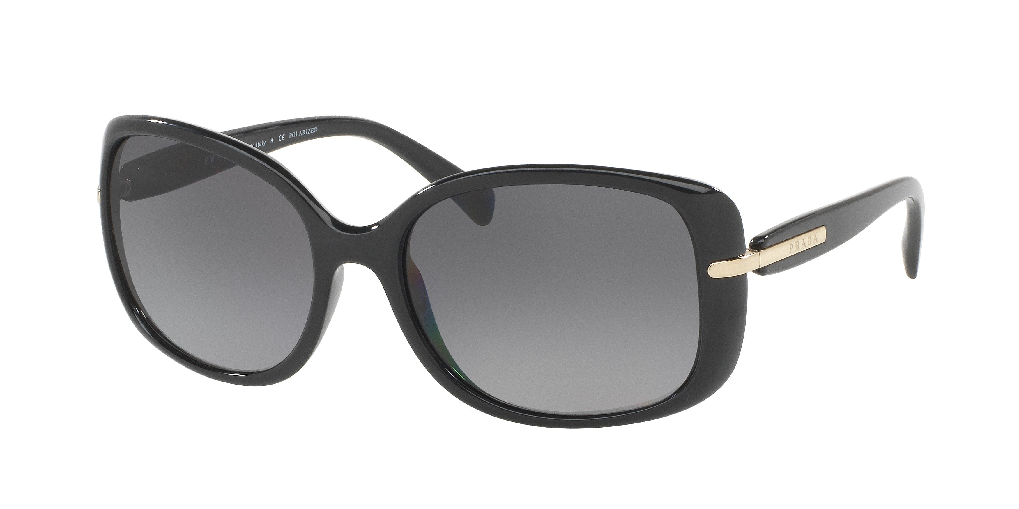 Prada CONCEPTUAL PR08OS Rectangle Sunglasses  1AB5W1-Black 57-130-17 - Color Map Black