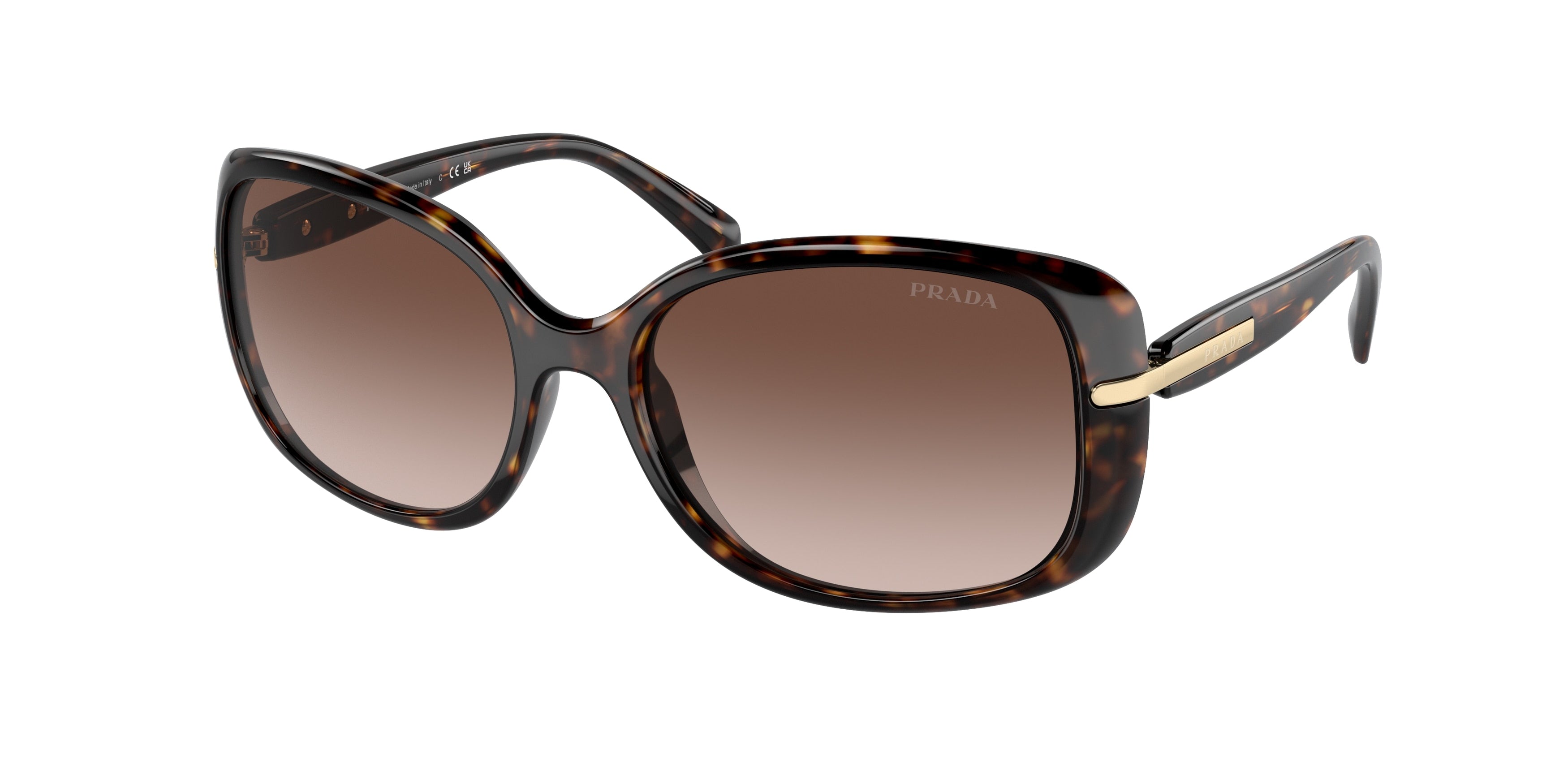 Prada CONCEPTUAL PR08OS Rectangle Sunglasses  2AU6S1-Havana 57-130-17 - Color Map Tortoise