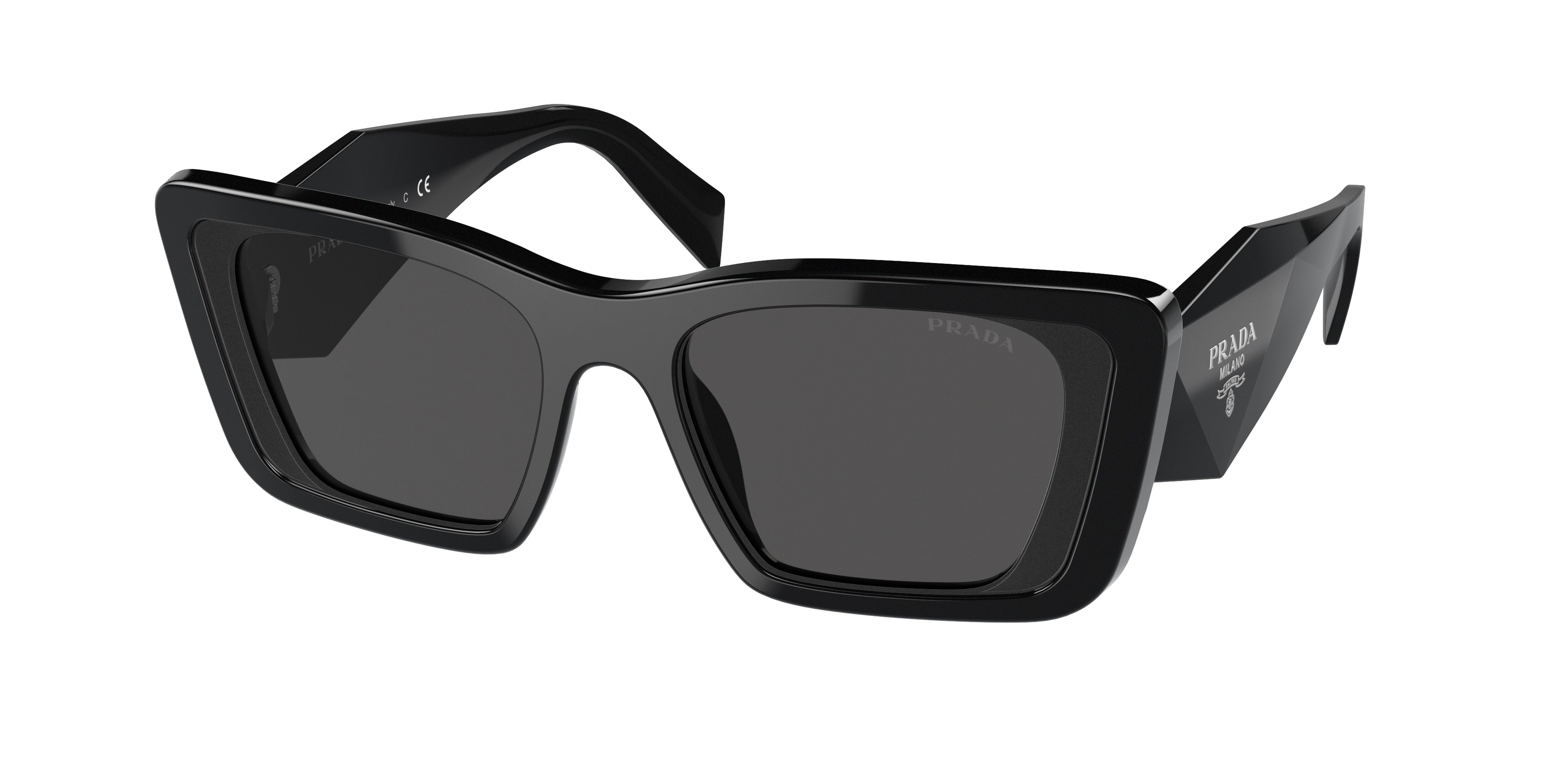 Prada PR08YSF Butterfly Sunglasses  1AB5S0-Black 51-145-18 - Color Map Black