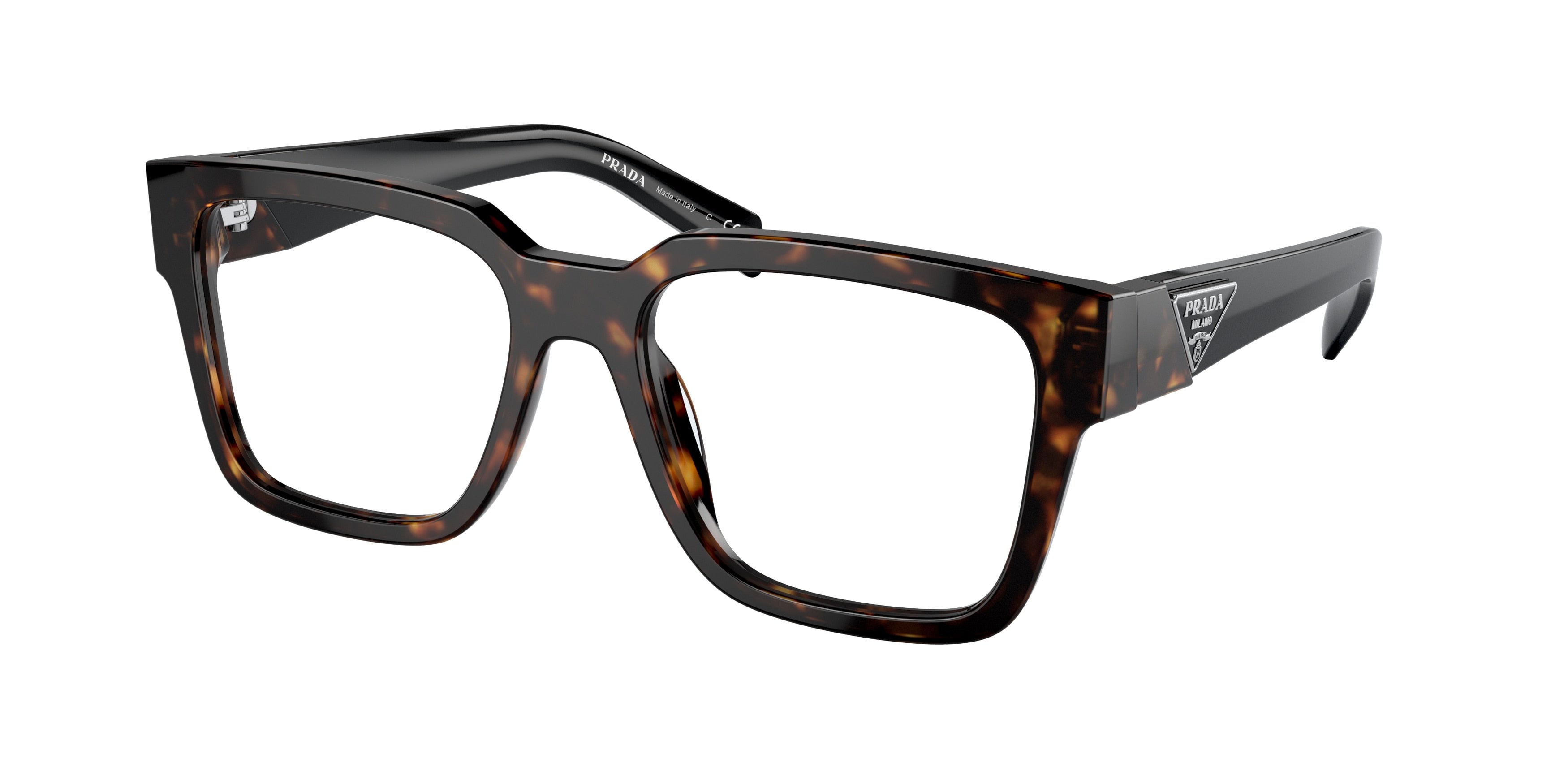 Prada PR08ZVF Square Eyeglasses  2AU1O1-Tortoise 54-140-18 - Color Map Tortoise