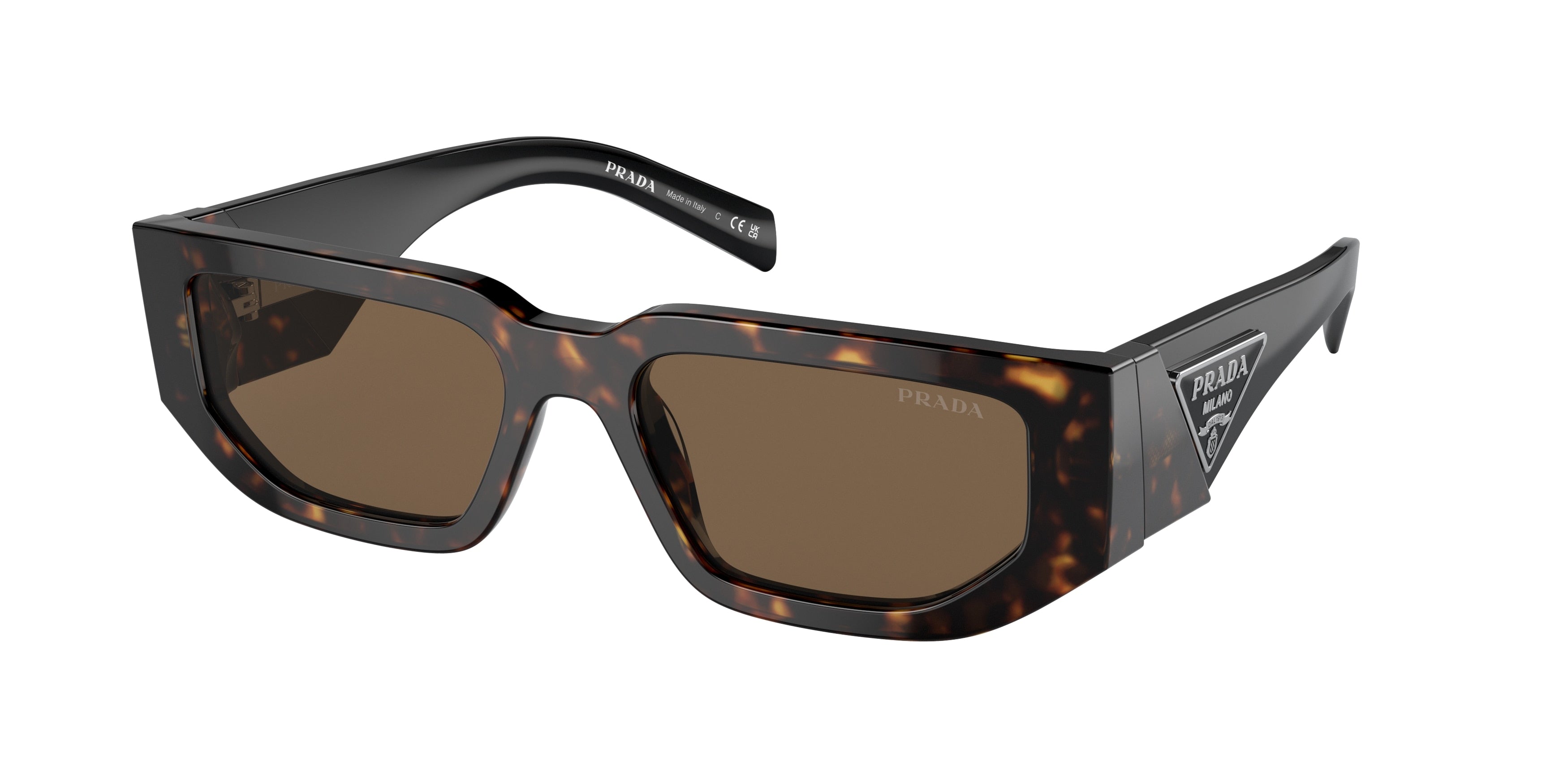 Prada PR09ZSF Rectangle Sunglasses for Men — Free Shipping - 55-140-17 / 2AU06B-Tortoise