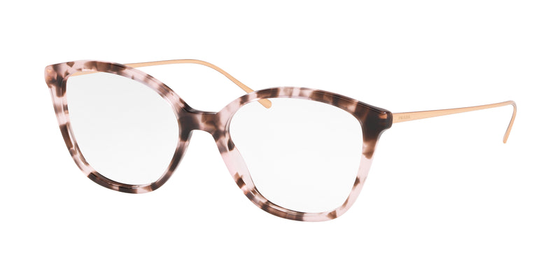 Prada CONCEPTUAL PR11VV Square Eyeglasses  ROJ1O1-Pink Havana 53-140-17 - Color Map Tortoise
