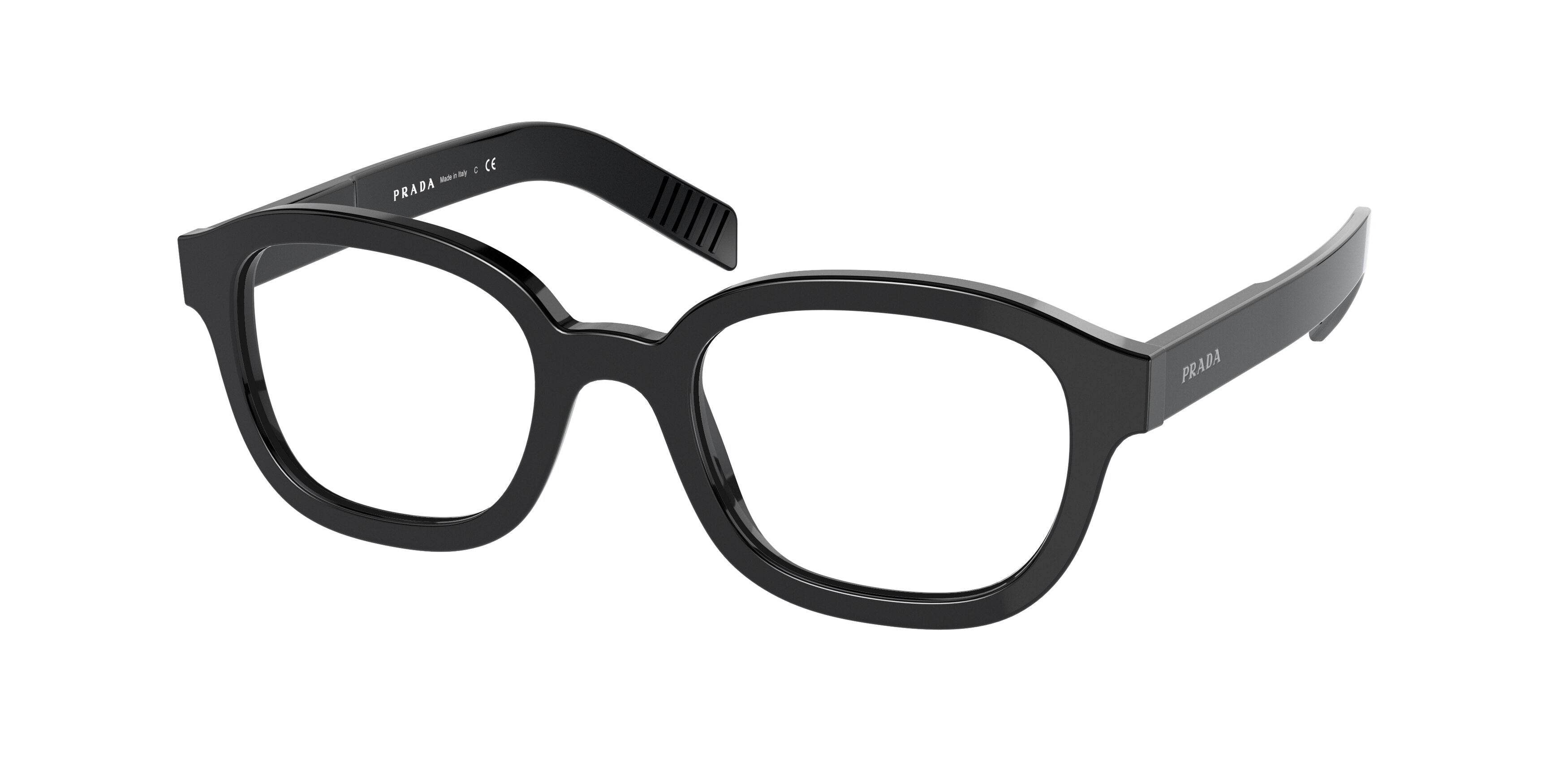 Prada PR11WV Pillow Eyeglasses  1AB1O1-Black 50-145-21 - Color Map Black