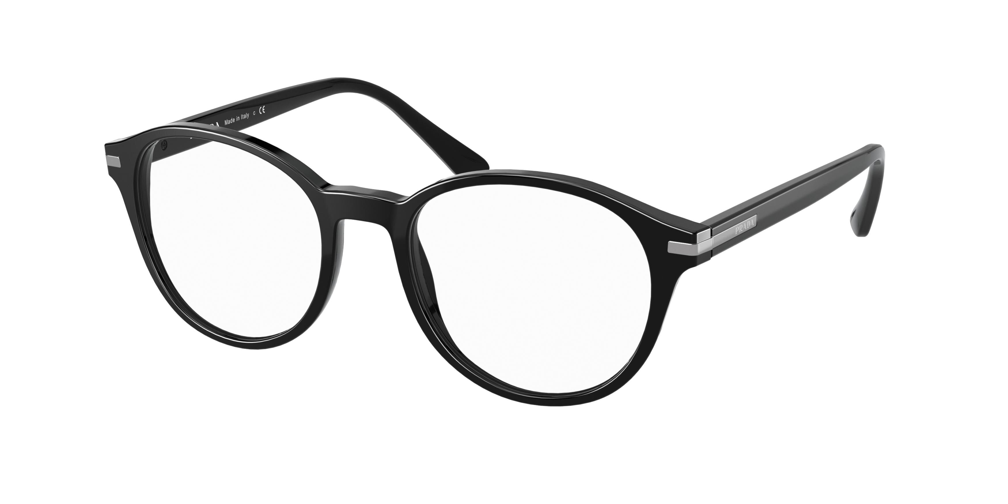 Prada PR13WV Phantos Eyeglasses  1AB1O1-Black 51-145-19 - Color Map Black