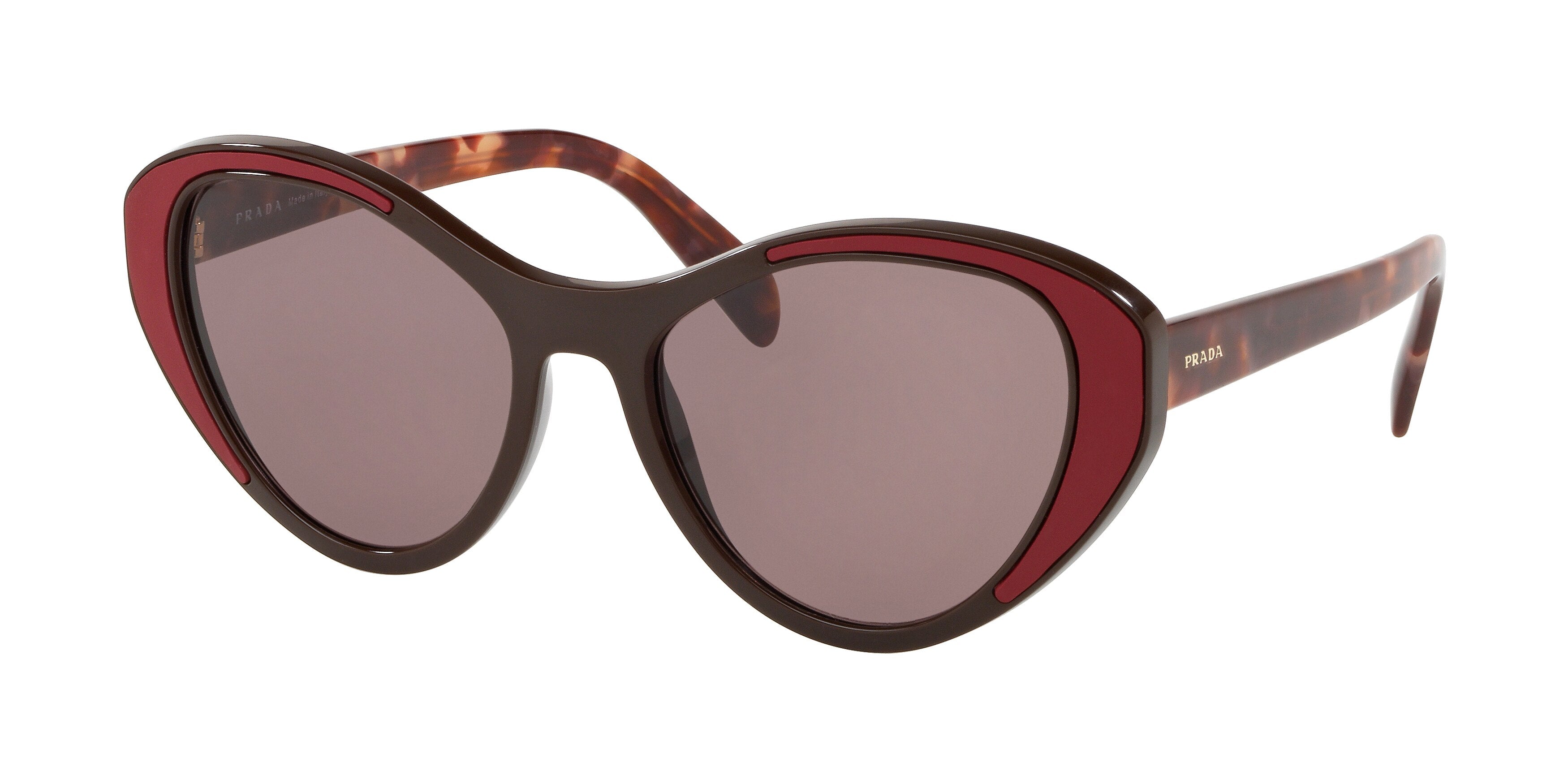 Prada CATWALK PR14US Cat Eye Sunglasses  YEO6X1-Brown 55-140-18 - Color Map Brown