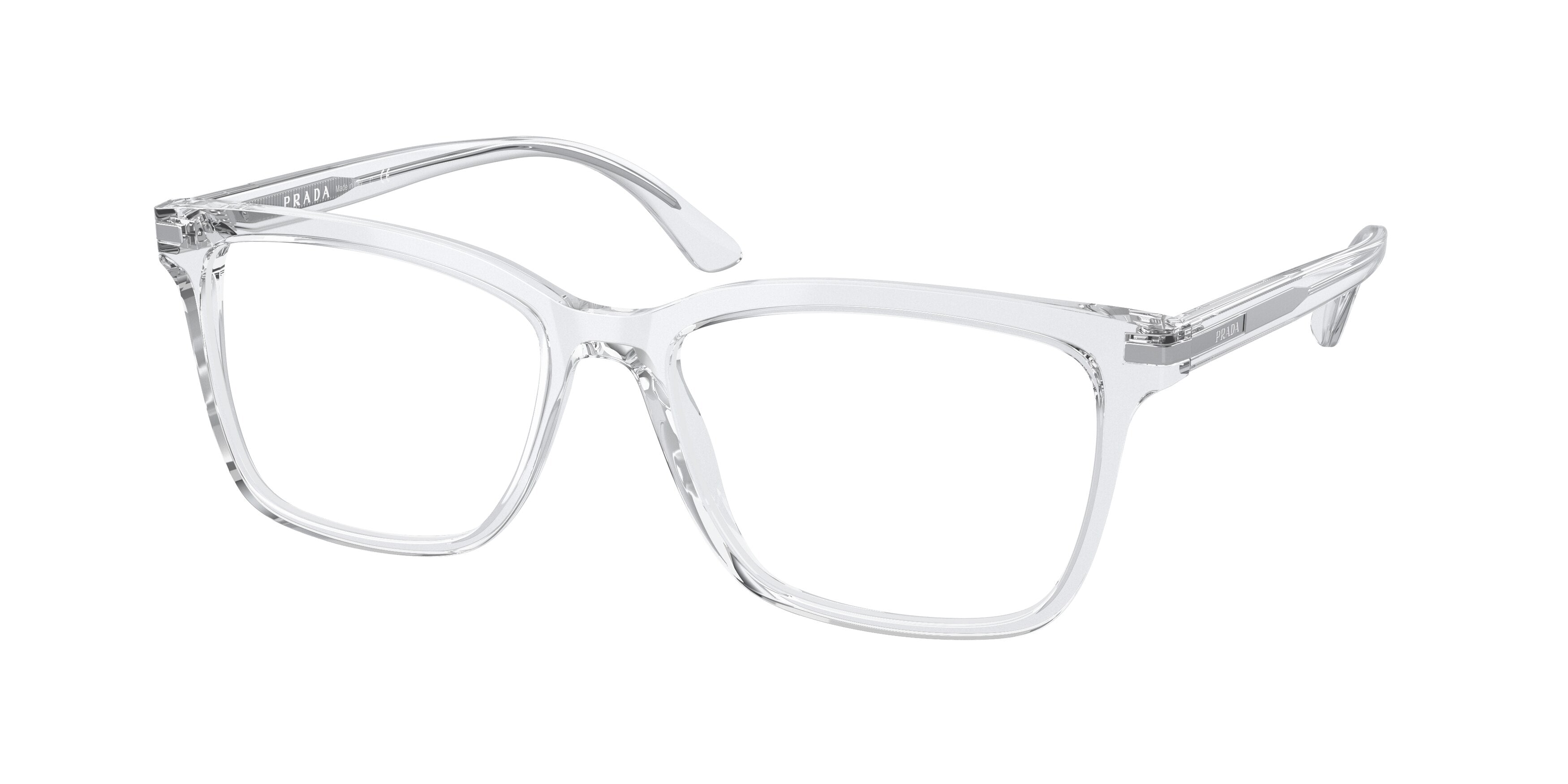 Prada PR14WV Rectangle Eyeglasses  2AZ1O1-Crystal 54-145-18 - Color Map Transparent
