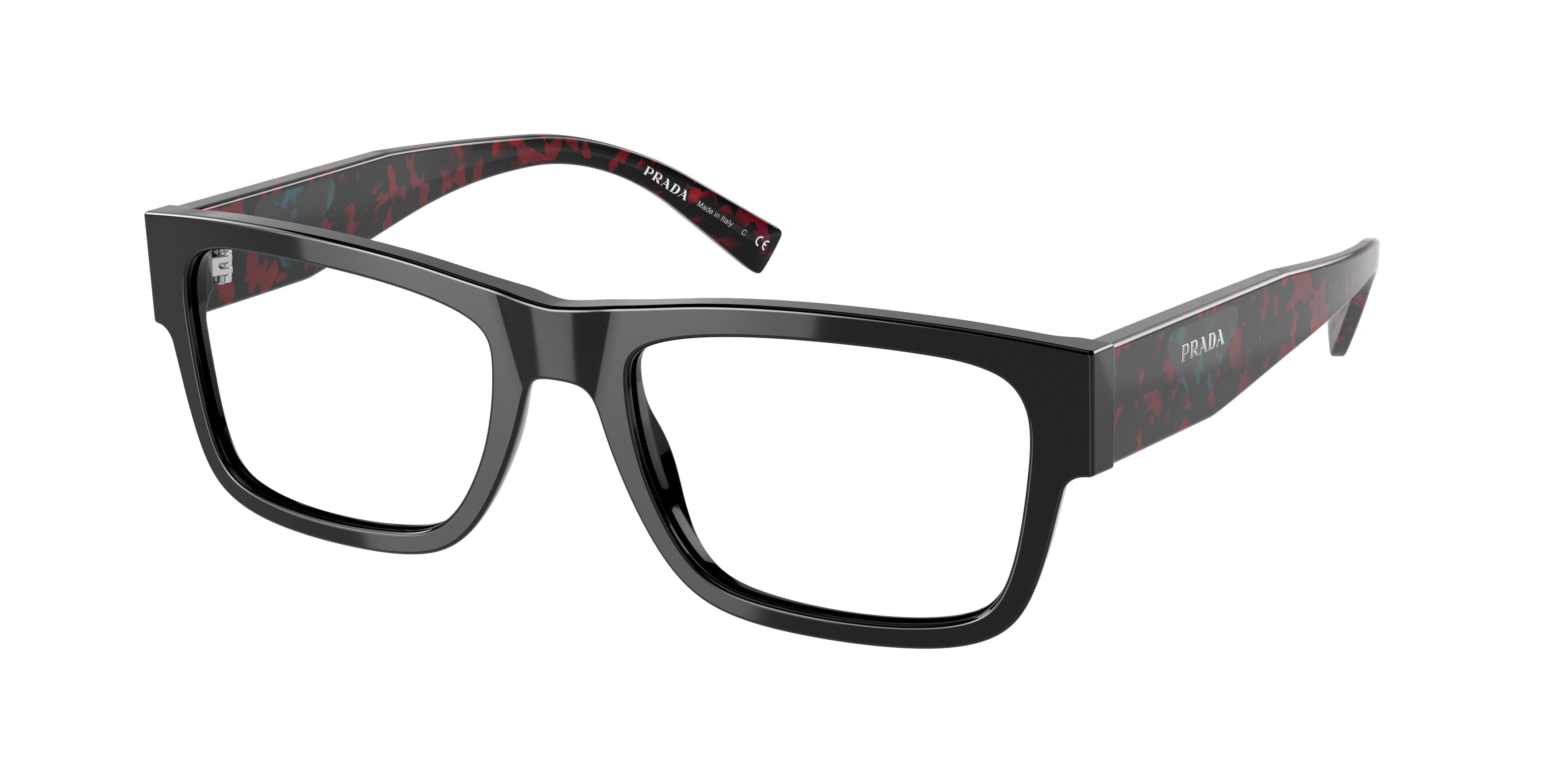 Prada PR15YV Rectangle Eyeglasses  22B1O1-Black 54-145-19 - Color Map Black