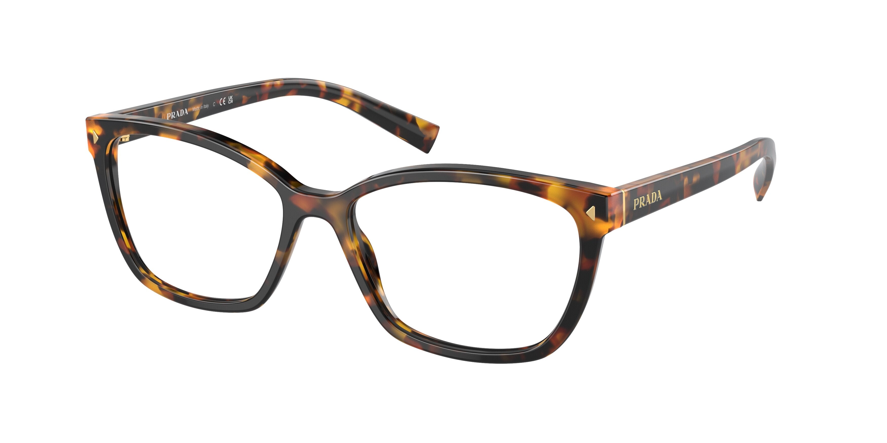 Prada PR15ZVF Rectangle Eyeglasses  VAU1O1-Havana 57-145-15 - Color Map Tortoise