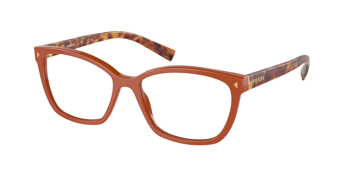 Prada PR15ZV Rectangle Eyeglasses  14J1O1-Red 55-145-16 - Color Map Red