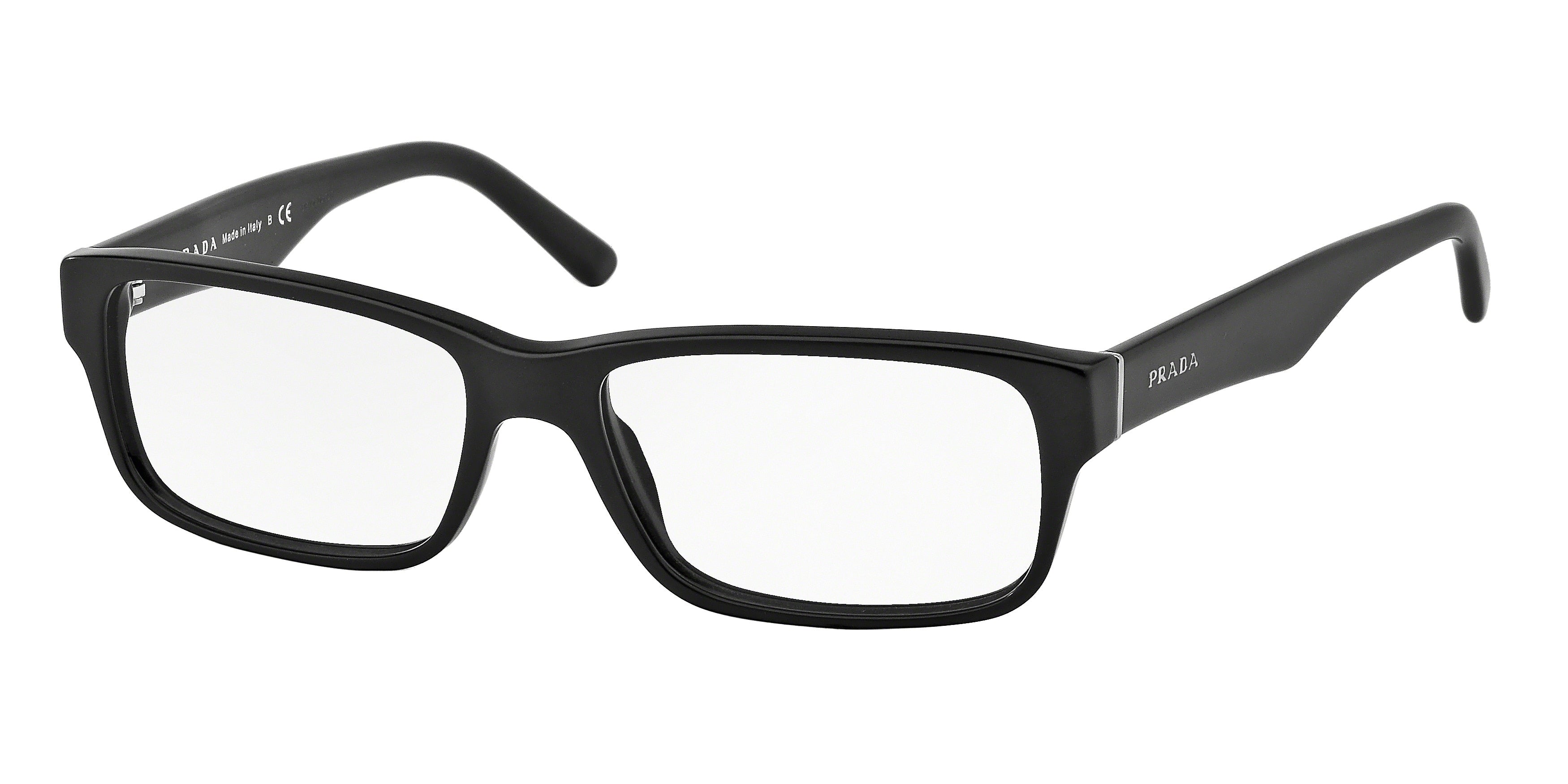 Prada HERITAGE PR16MV Rectangle Eyeglasses  1BO1O1-Matte Black 57-150-16 - Color Map Black