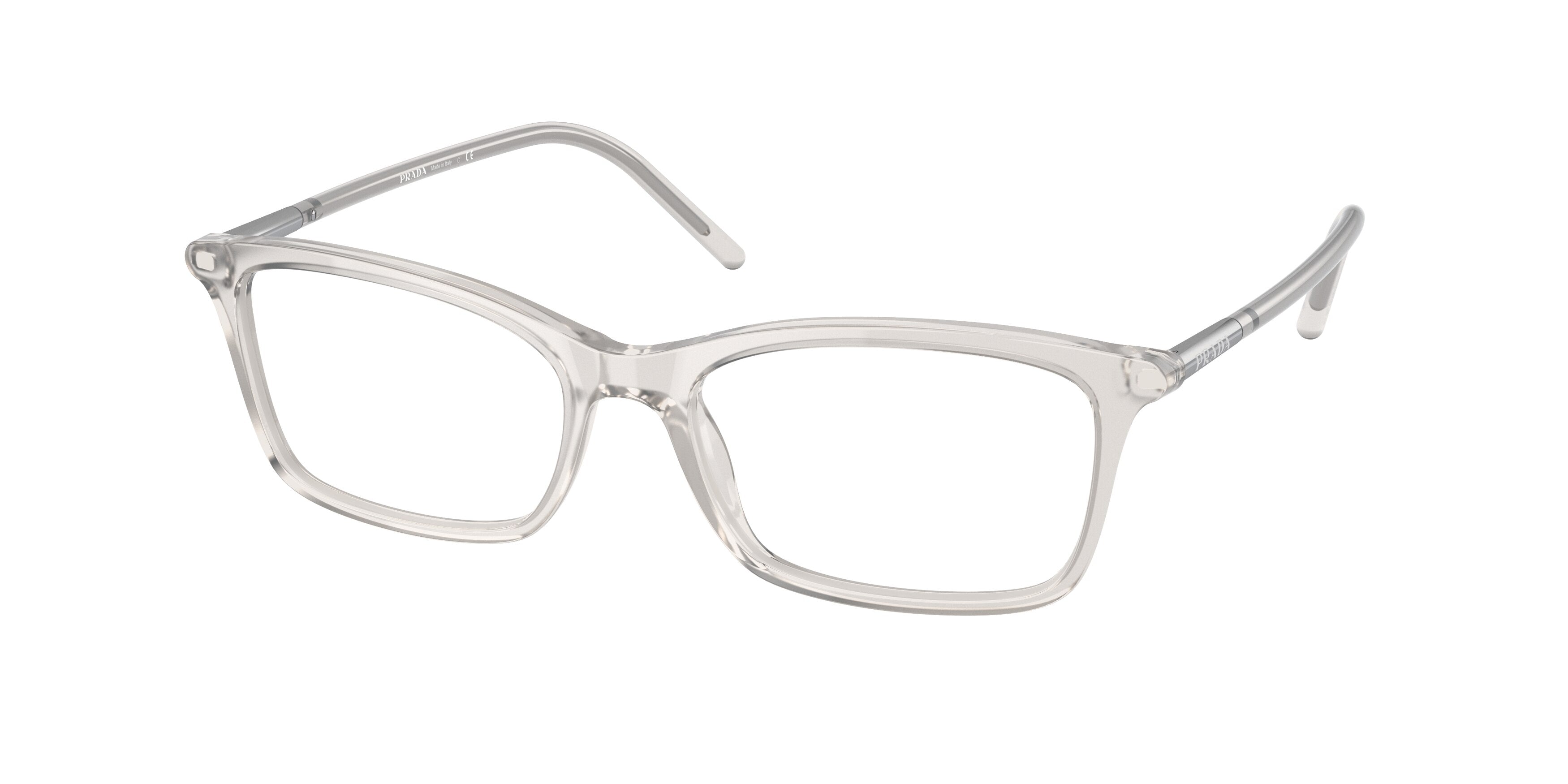 Prada PR16WV Rectangle Eyeglasses  TWH1O1-Opal Grey 54-140-17 - Color Map Grey