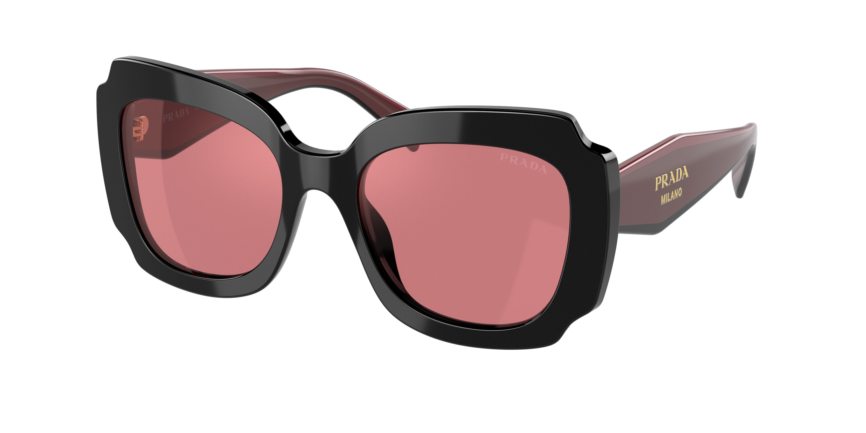 Prada PR16YS Irregular Sunglasses  1AB06Q-Black 52-140-19 - Color Map Black