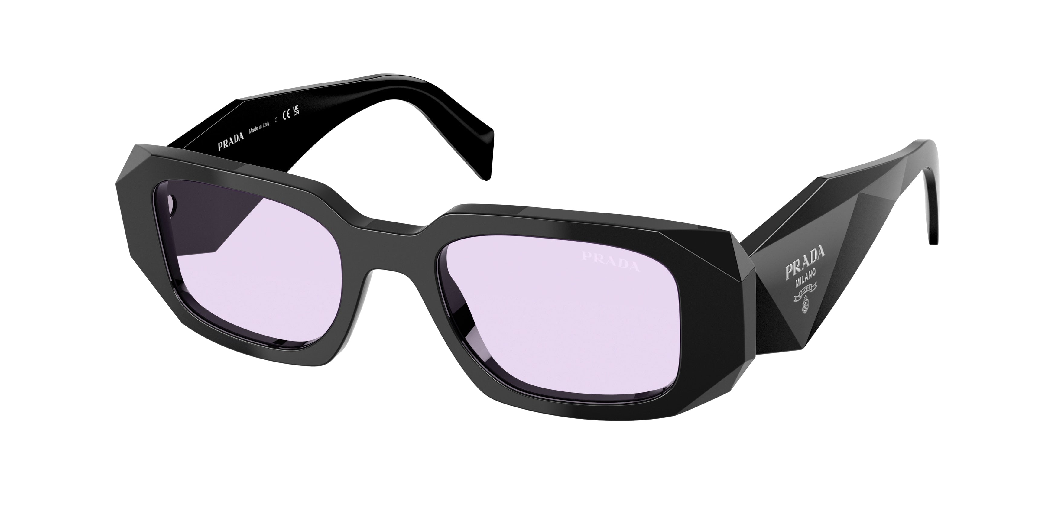 Prada PR17WS Rectangle Sunglasses  16K40J-Black 49-145-20 - Color Map Black