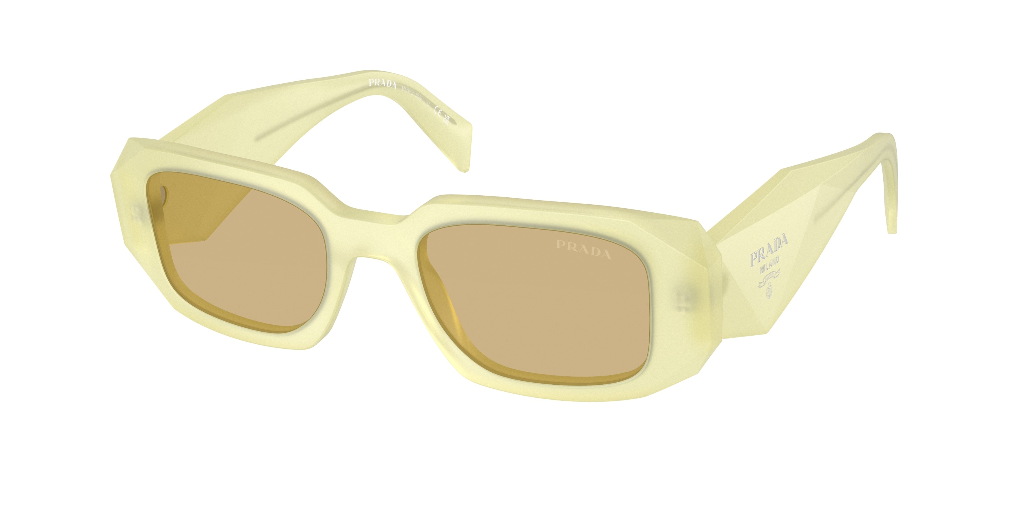 Prada PR17WS Rectangular Sunglasses for Women — Free Shipping - 49-145-20 / 21G10R-Frosted Vanilla