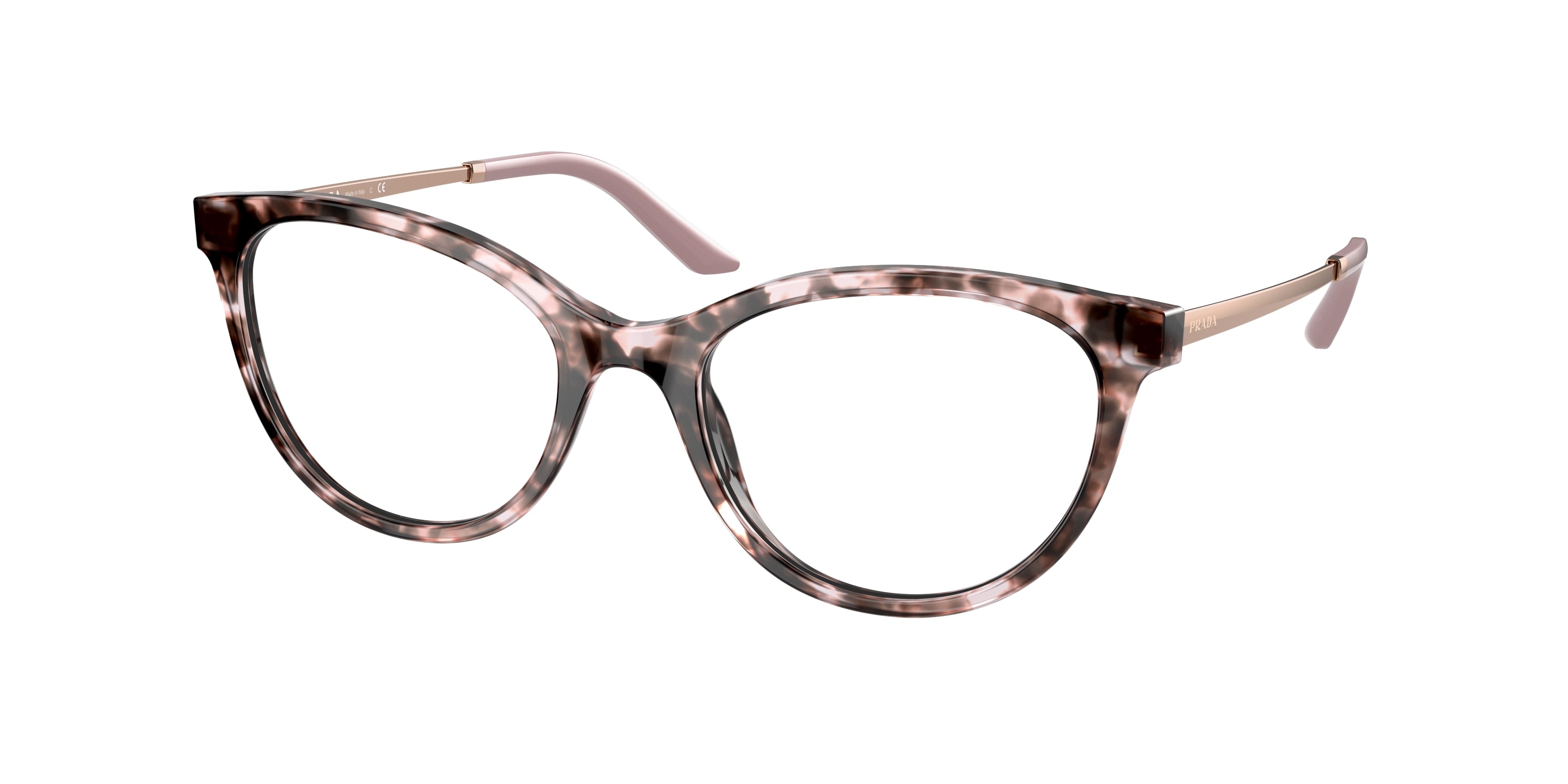 Prada PR17WVF Oval Eyeglasses  ROJ1O1-Orchid Tortoise 54-140-19 - Color Map Tortoise