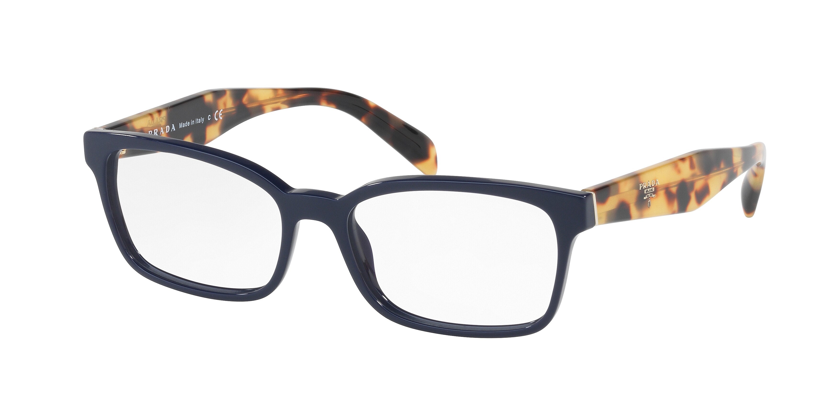 Prada HERITAGE PR18TV Rectangle Eyeglasses  VIB1O1-Blue 53-140-16 - Color Map Blue