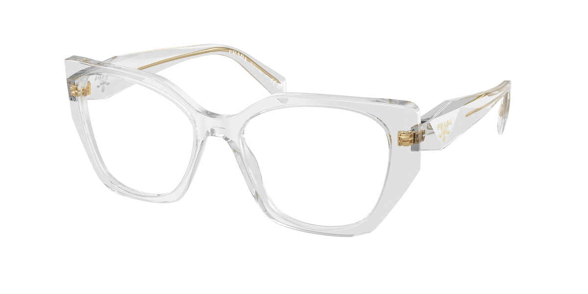 Prada PR18WV Irregular Eyeglasses for Women — Free Shipping - 54-145-17 / 12R1O1-Transparent Grey