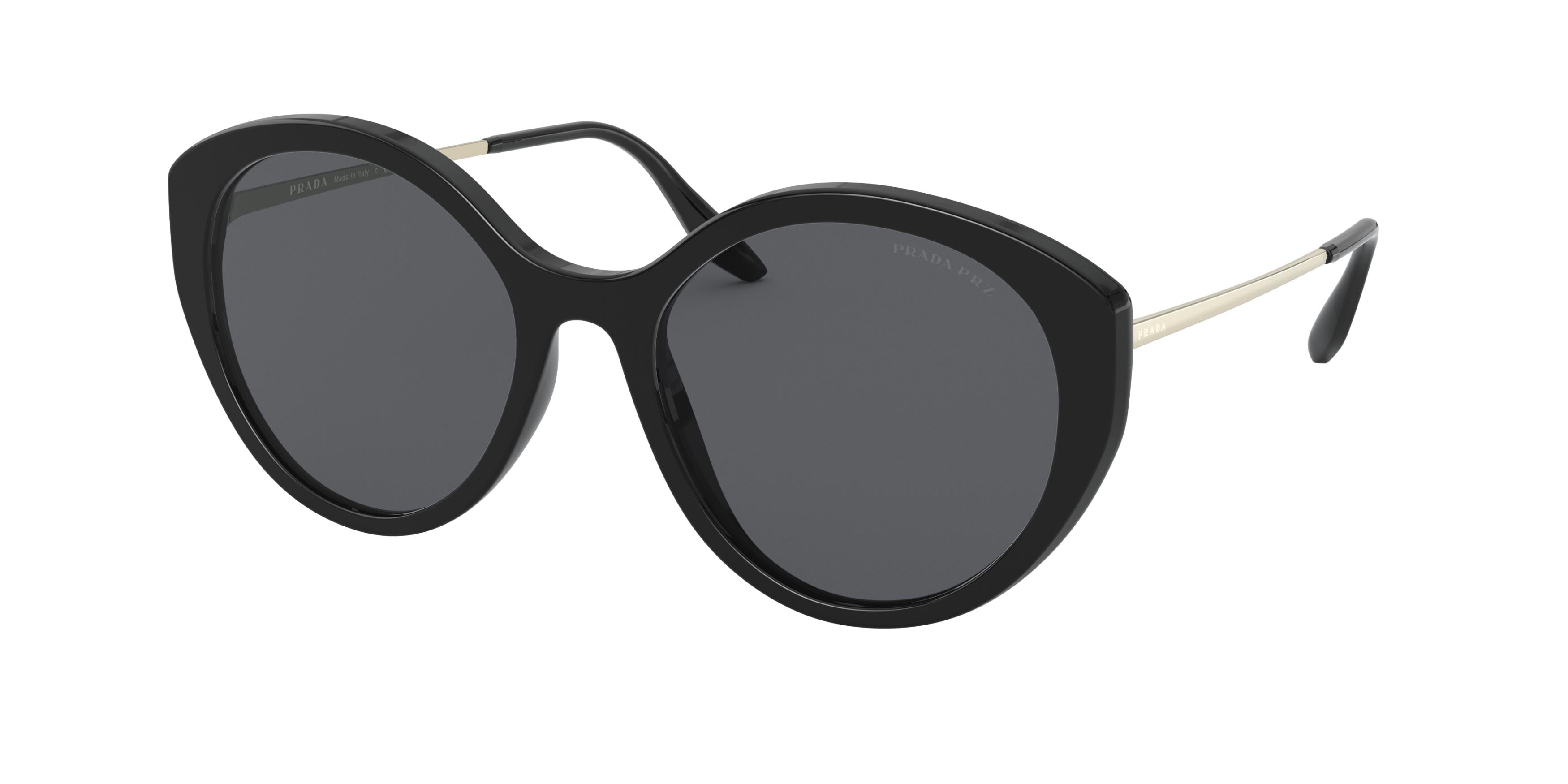 Prada PR18XS Phantos Sunglasses  1AB5Z1-Black 55-145-19 - Color Map Black