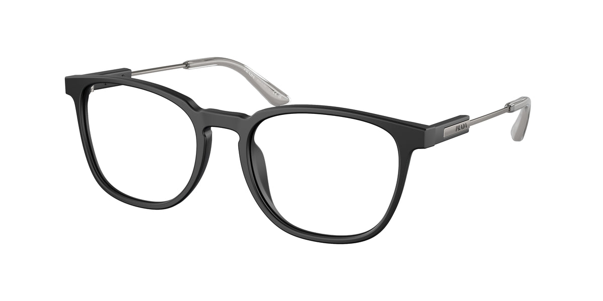 Prada PR19ZV Pillow Eyeglasses  1BO1O1-Matte Black 53-140-19 - Color Map Black