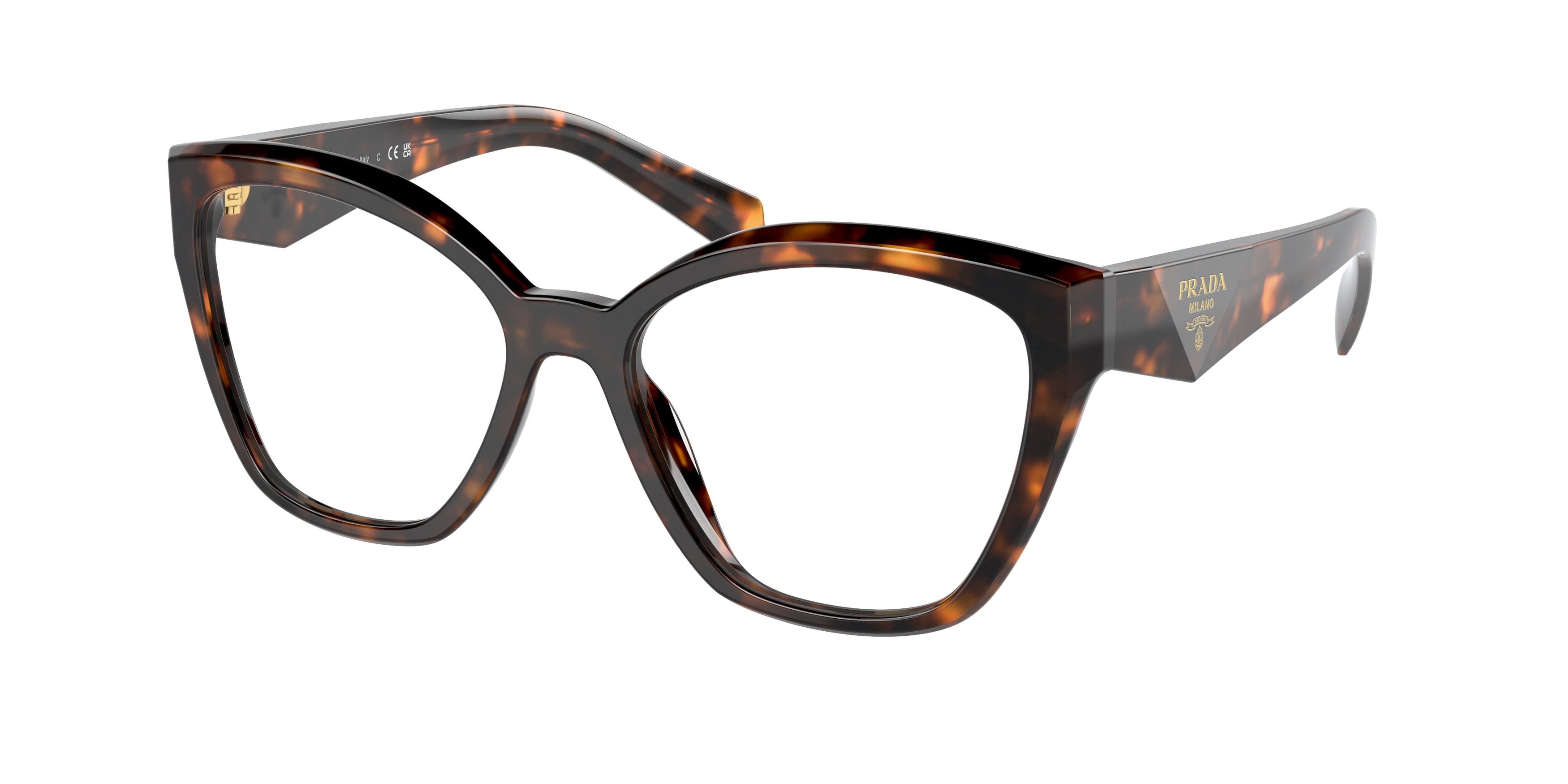Prada PR20ZVF Irregular Eyeglasses  14L1O1-Honey Tortoise 56-145-16 - Color Map Tortoise