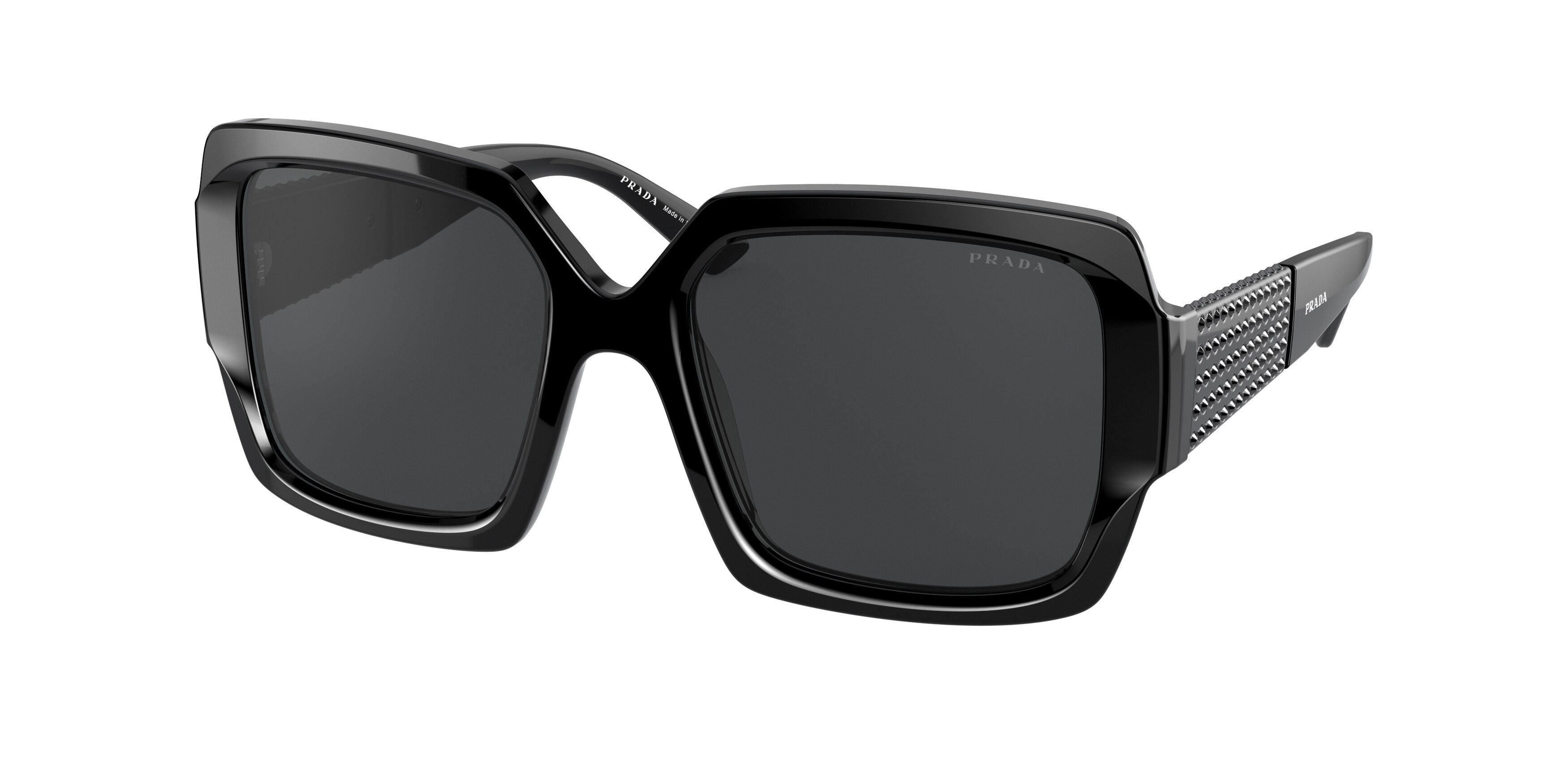 Prada PR21XS Rectangle Sunglasses  01E5S0-Black 54-140-19 - Color Map Black