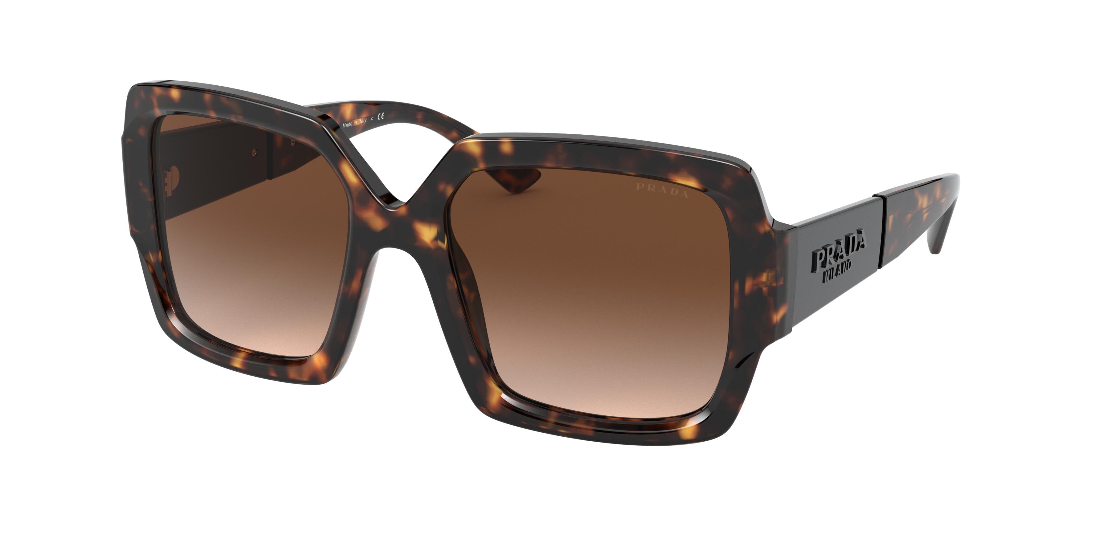 Prada PR21XS Rectangle Sunglasses  2AU6S1-Havana 54-140-19 - Color Map Tortoise