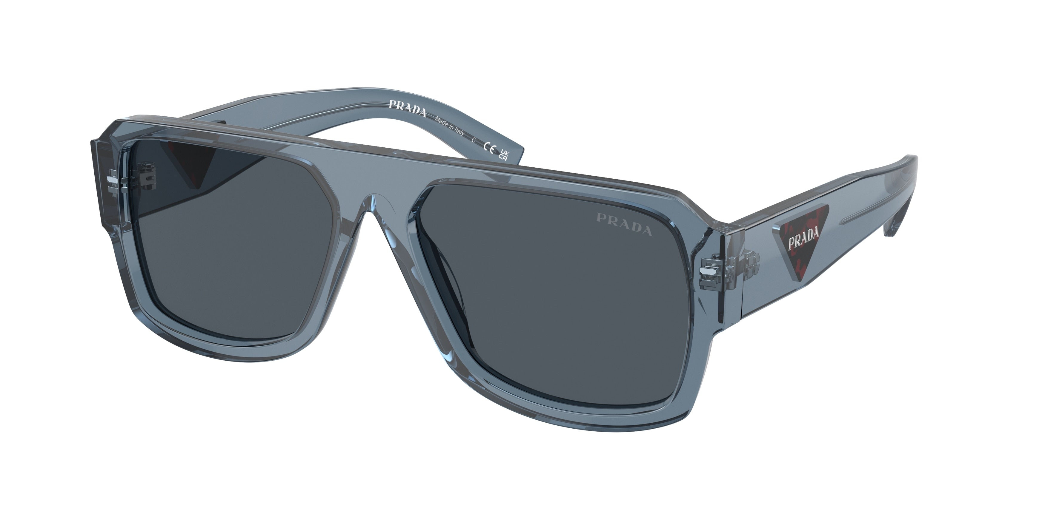 Prada PR22YS Pilot Sunglasses  19O70B-Transparent Grey 56-140-16 - Color Map Grey